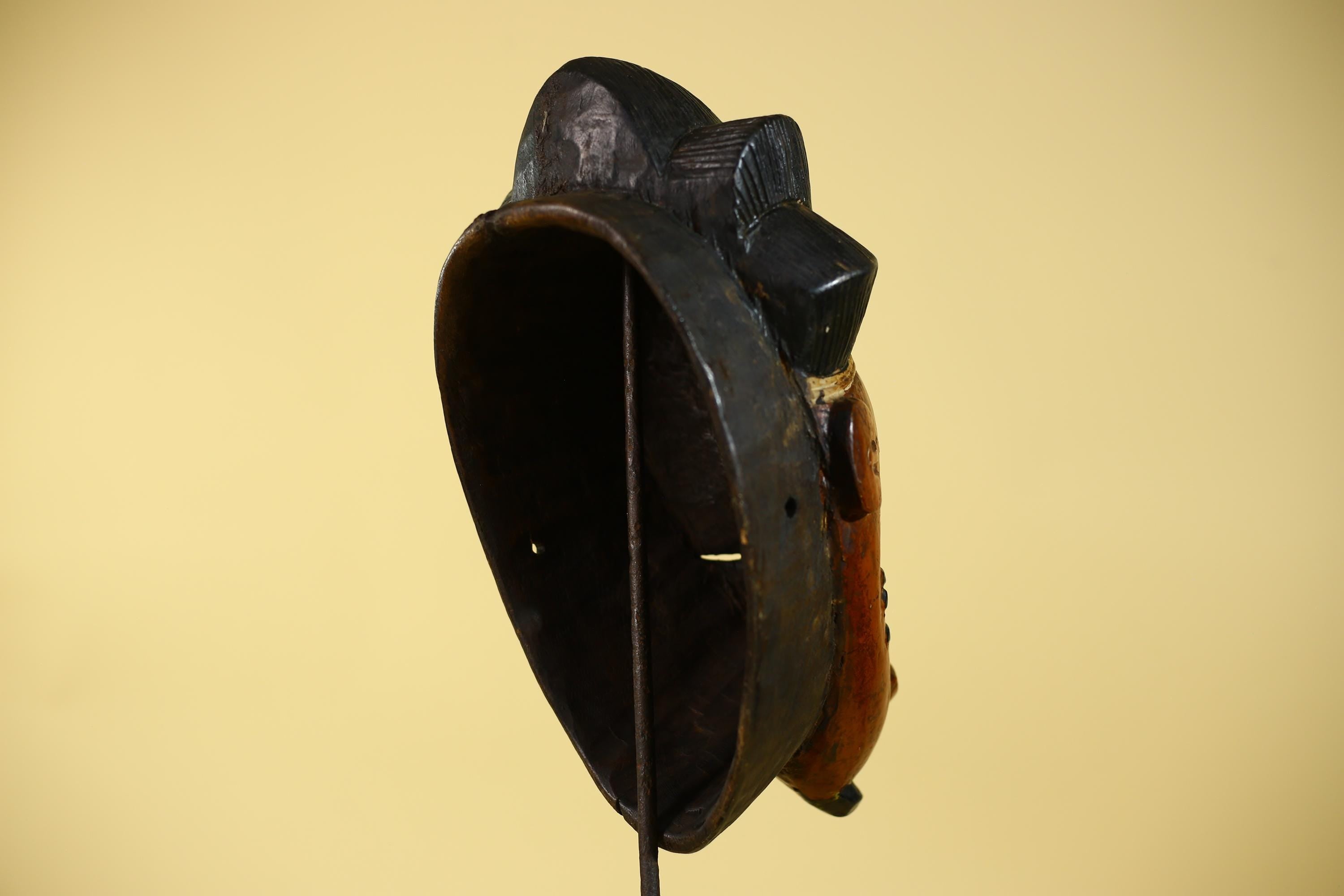 African Mask from the Baule Tribe – Hand Carved Wooden Tribal Wall Art -G6140