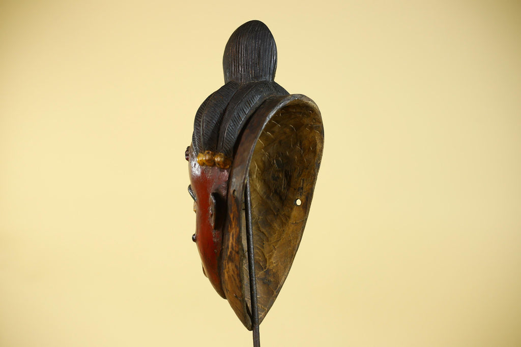 African Mask from the Baule Tribe – Hand Carved Wooden Tribal Art-G6141