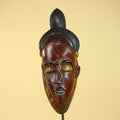 African Mask from the Baule Tribe – Hand Carved Wooden Tribal Art-G6141