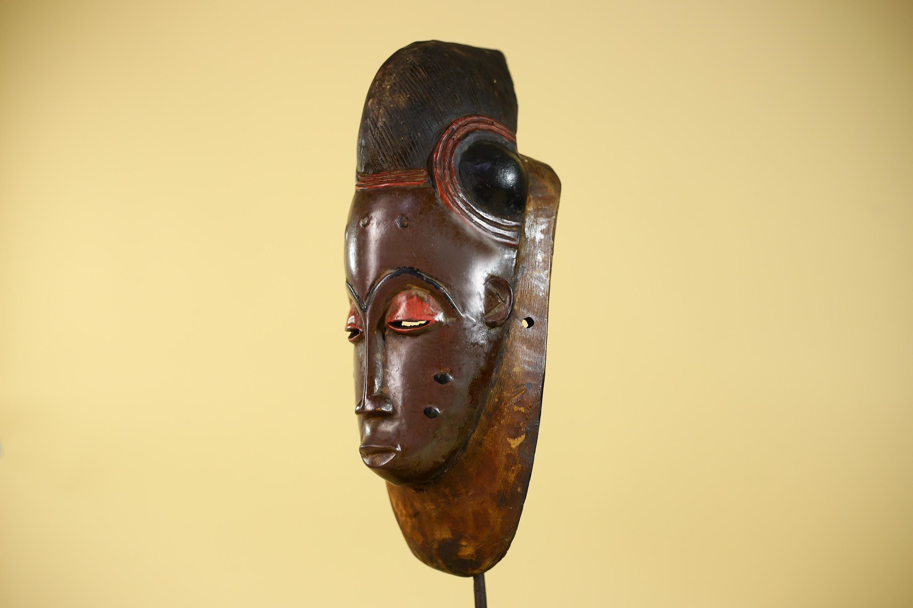 Baule African Mask Vintage Wooden Tribal Art African Wall Decor-G6143