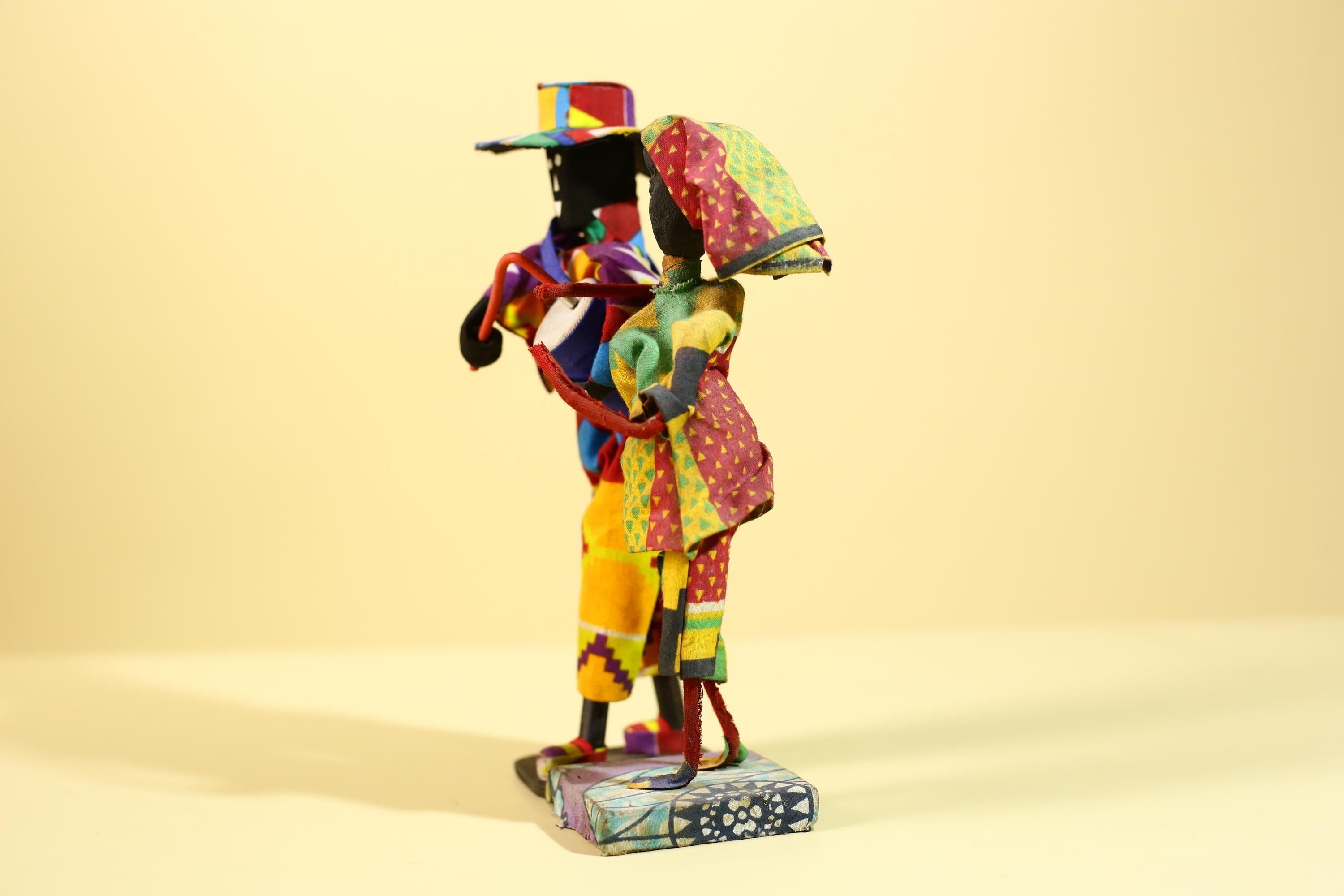 rican Musician Figurines Handcrafted Folk Art Decorative Pair-G6226