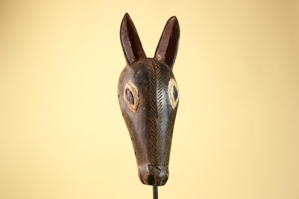 African Antelope Mask – Hand Carved Tribal Wood Wall Art-G6229