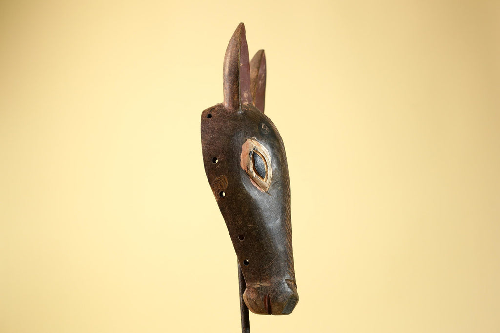 African Antelope Mask – Hand Carved Tribal Wood Wall Art-G6229