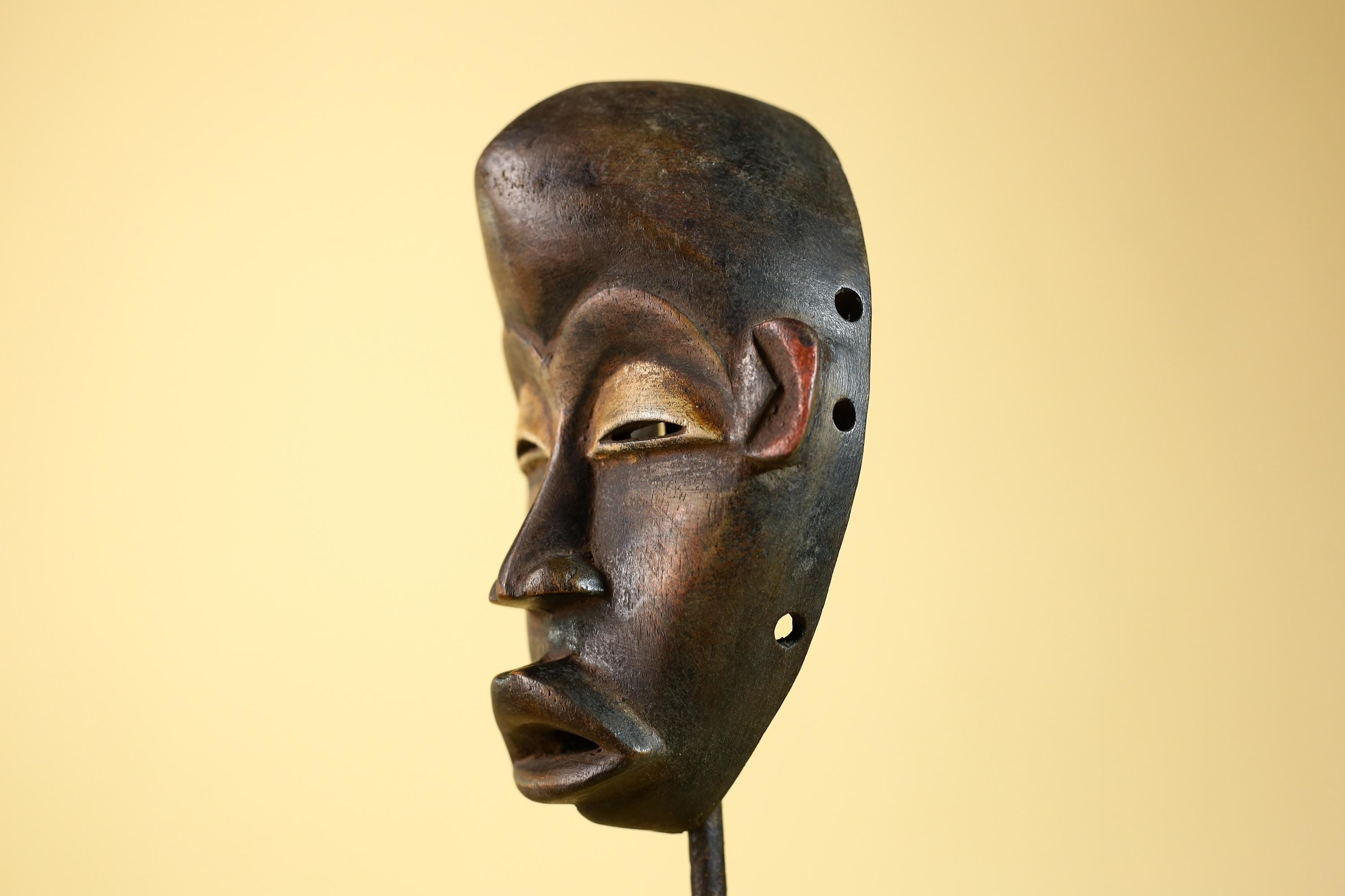 African Dan Wood Mask – Vintage Tribal Art Handmade Wall Decor-G6232