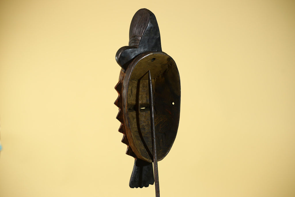African Wooden Mask with Elongated Face – Baule Style Tribal Art-G6153
