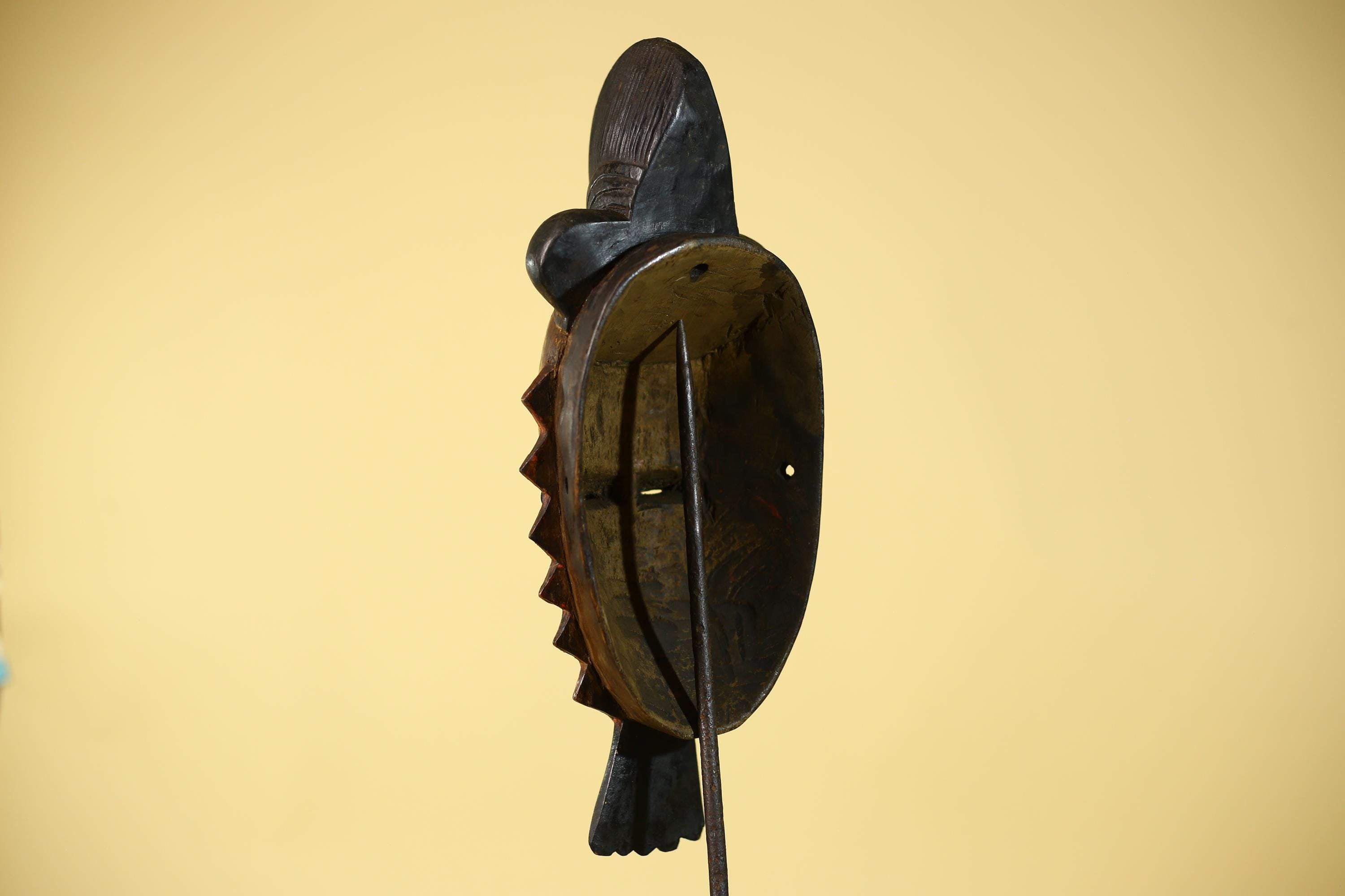 African Wooden Mask with Elongated Face – Baule Style Tribal Art-G6153