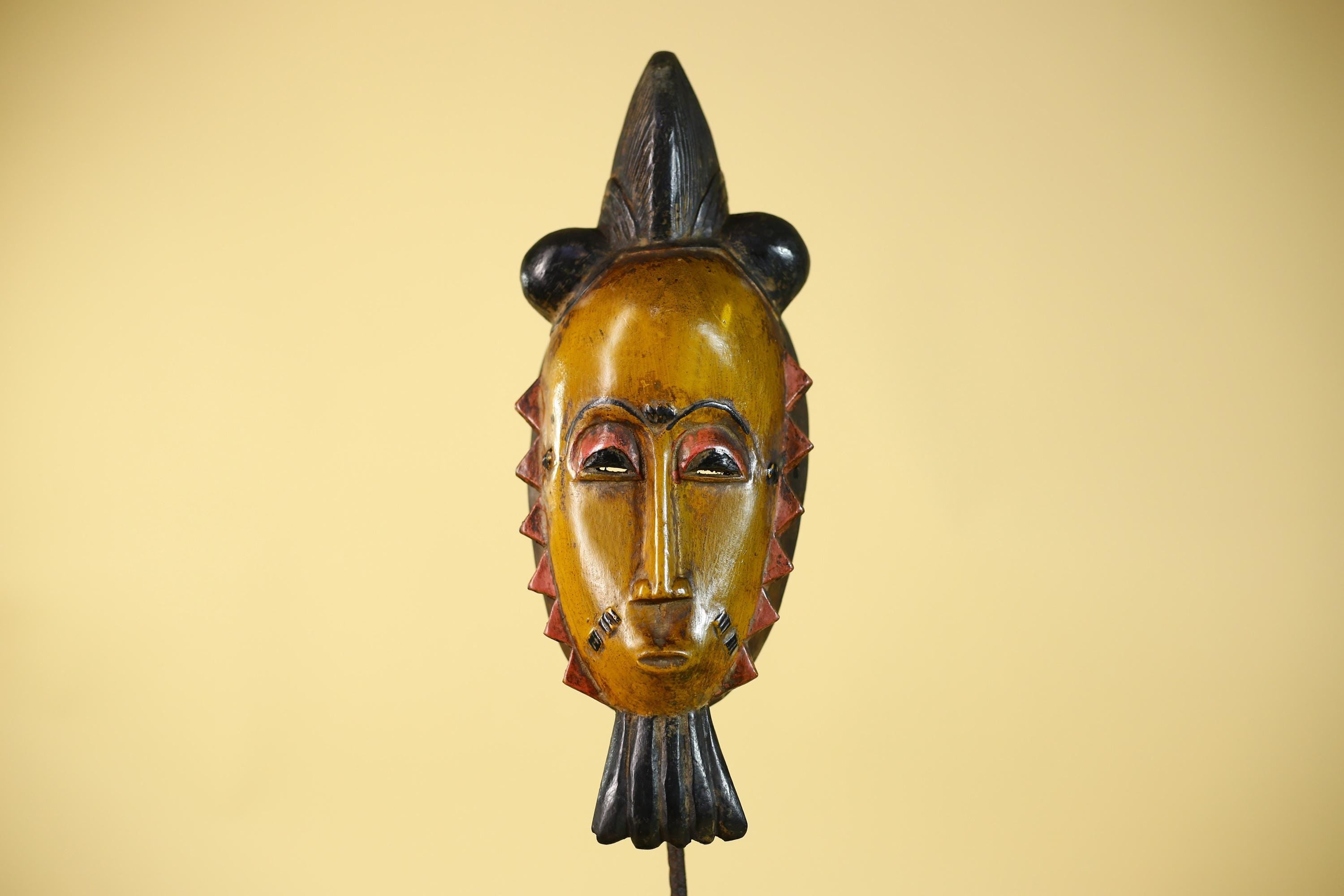 African Wooden Mask with Elongated Face – Baule Style Tribal Art-G6153