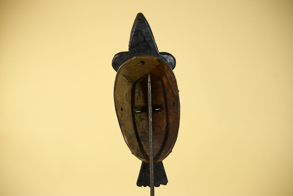 African Wooden Mask with Elongated Face – Baule Style Tribal Art-G6153