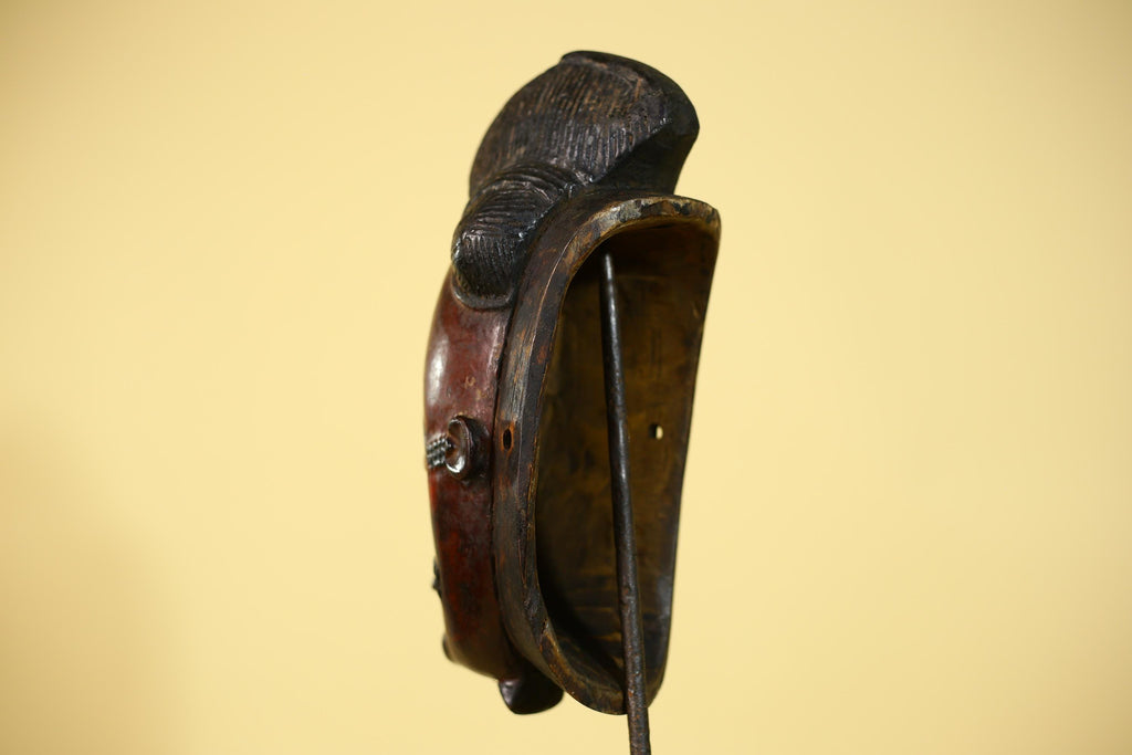 African Mask Wooden Baule Tribal Wall Art- Handmade African Sculpture-G6154