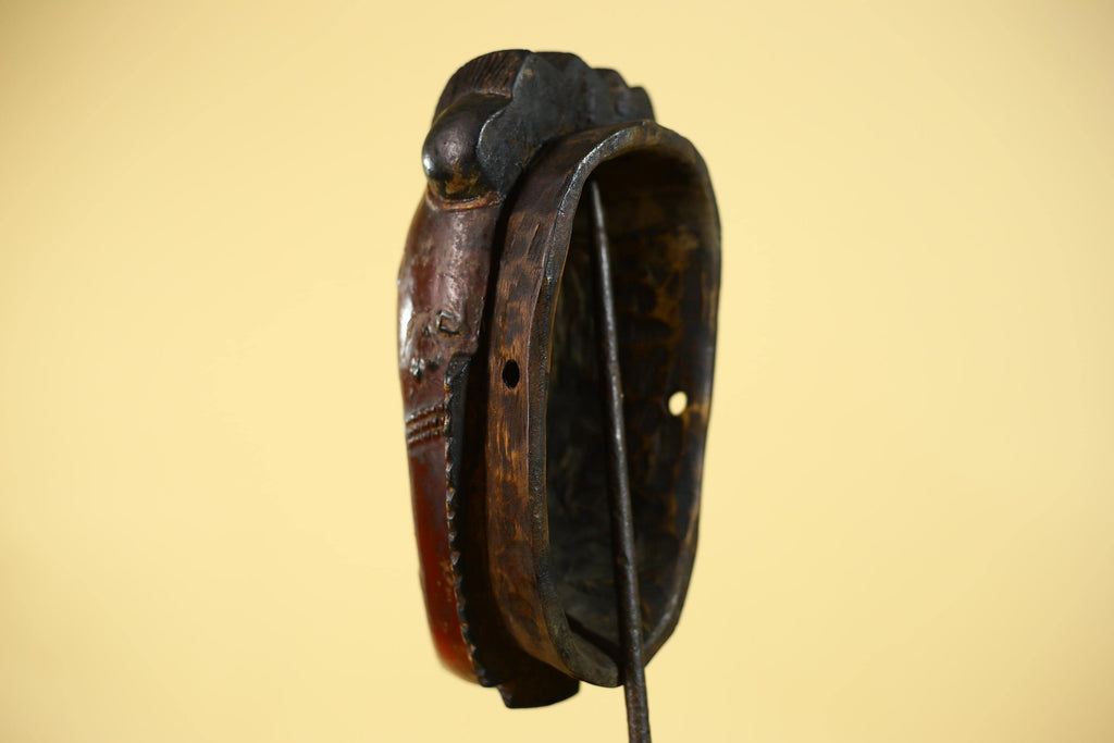 African Wooden Mask with Elongated Face – Baule Style Tribal Art-G6155
