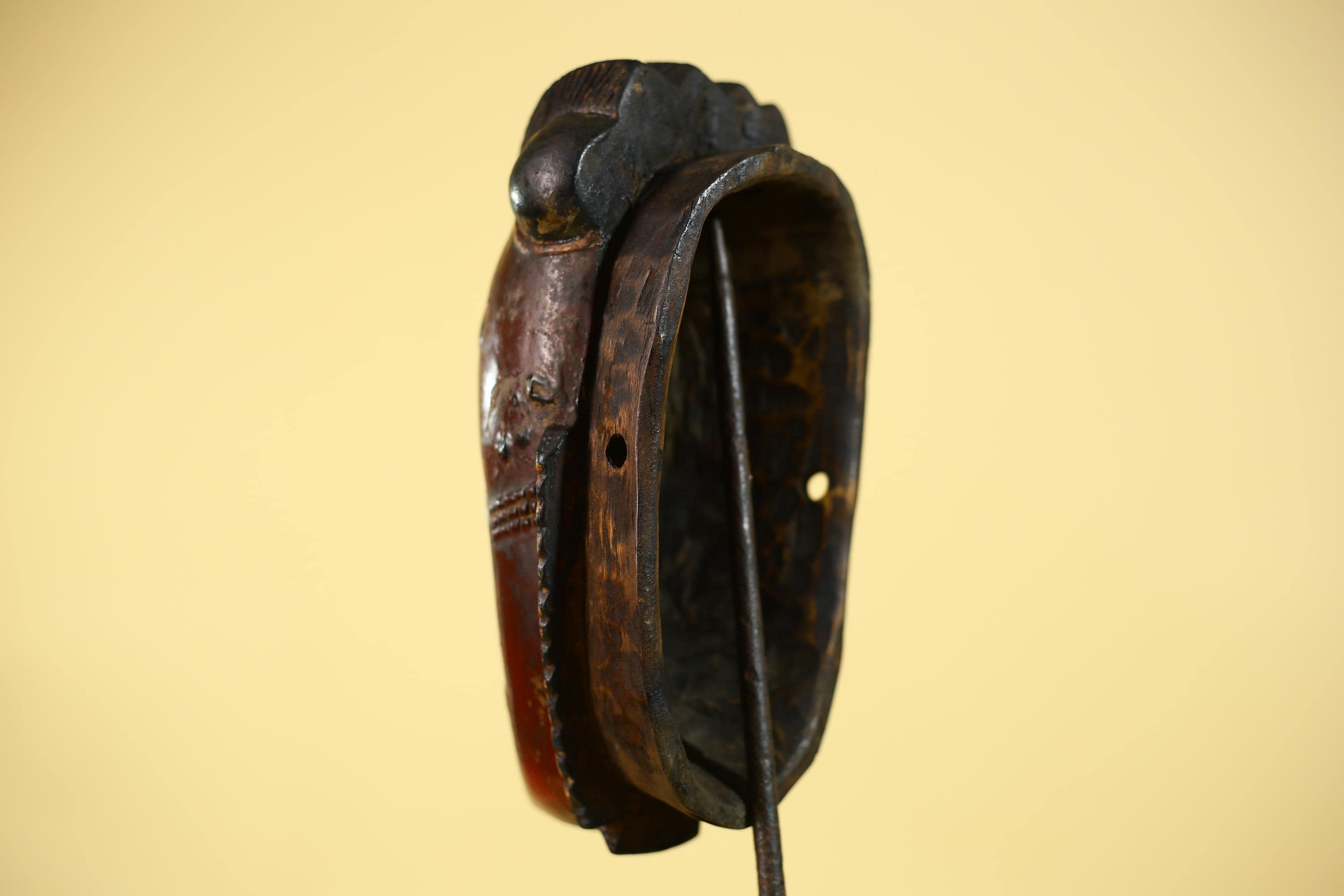African Wooden Mask with Elongated Face – Baule Style Tribal Art-G6155