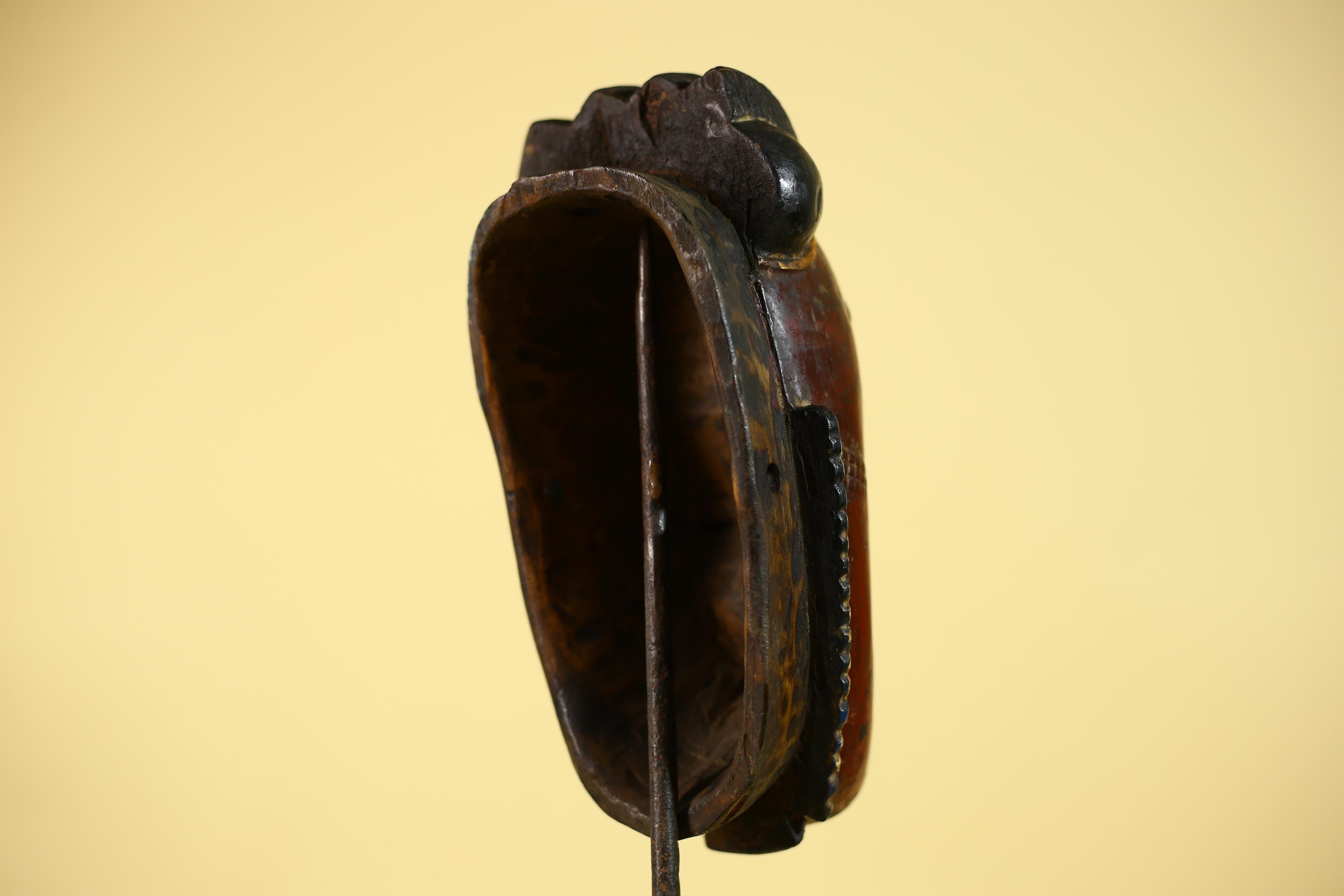 African Wooden Mask with Elongated Face – Baule Style Tribal Art-G6155