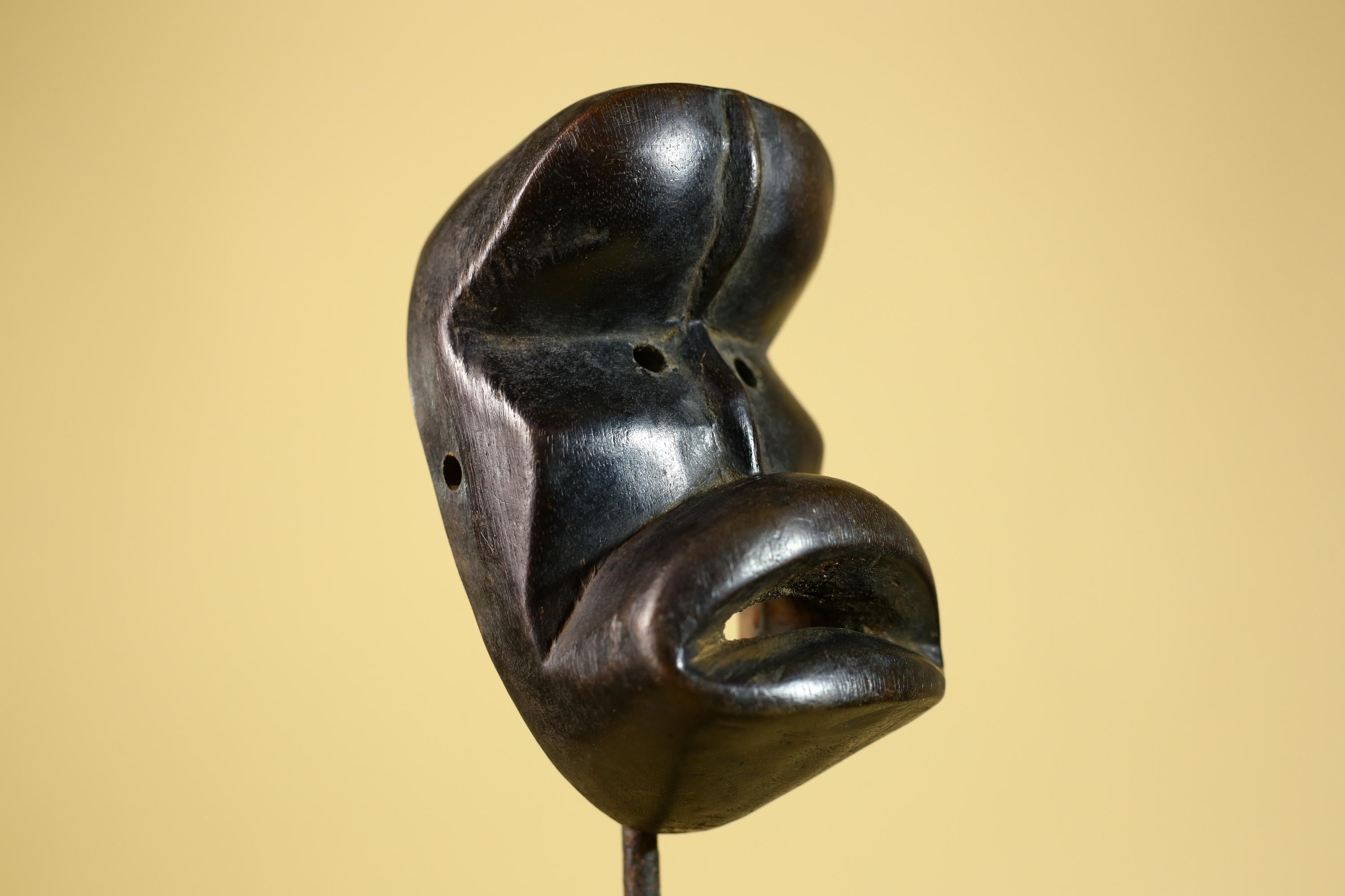 Dan Mask African Tribal Art – Hand Carved Wooden Face Mask from Liberia-G6243