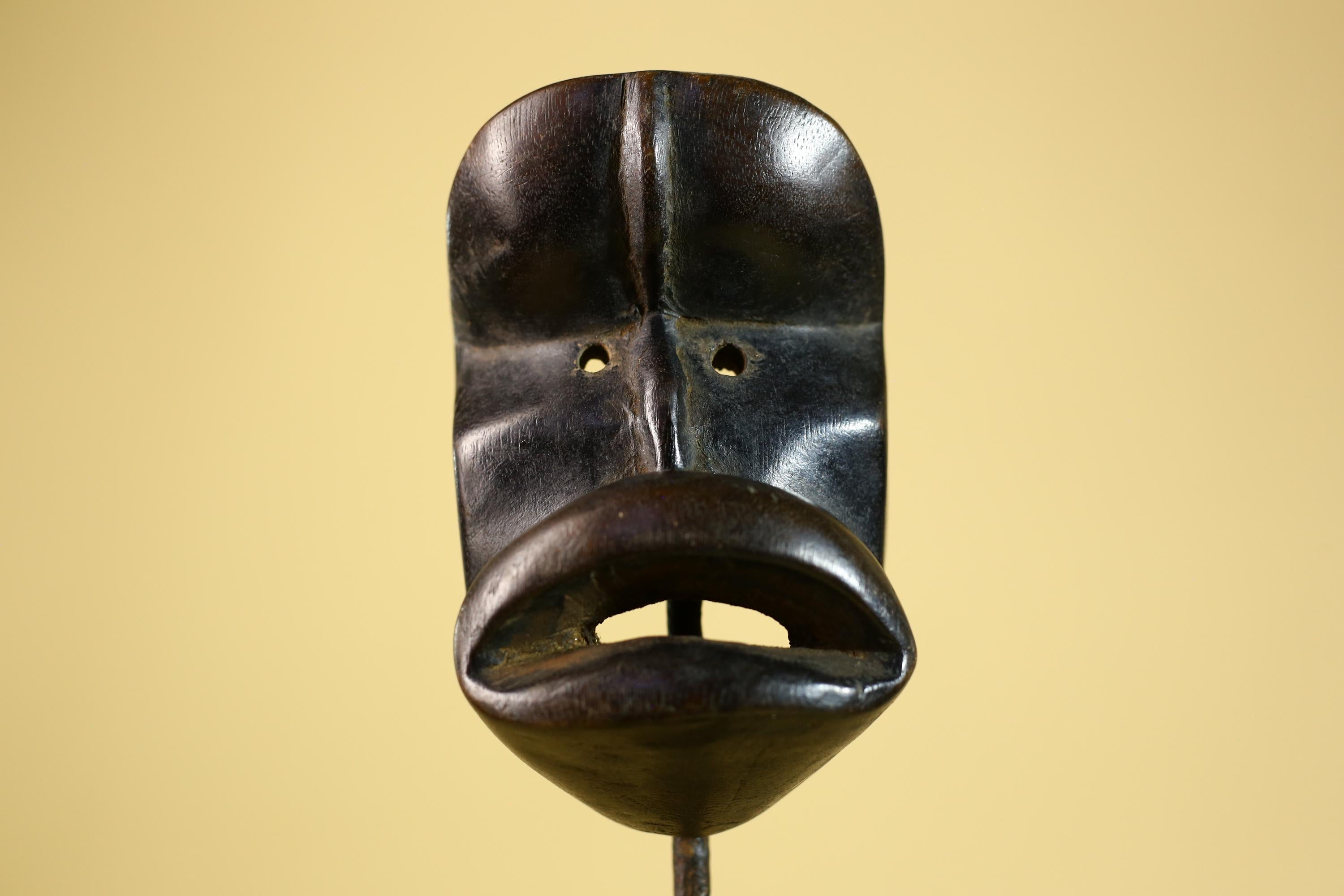 Dan Mask African Tribal Art – Hand Carved Wooden Face Mask from Liberia-G6243