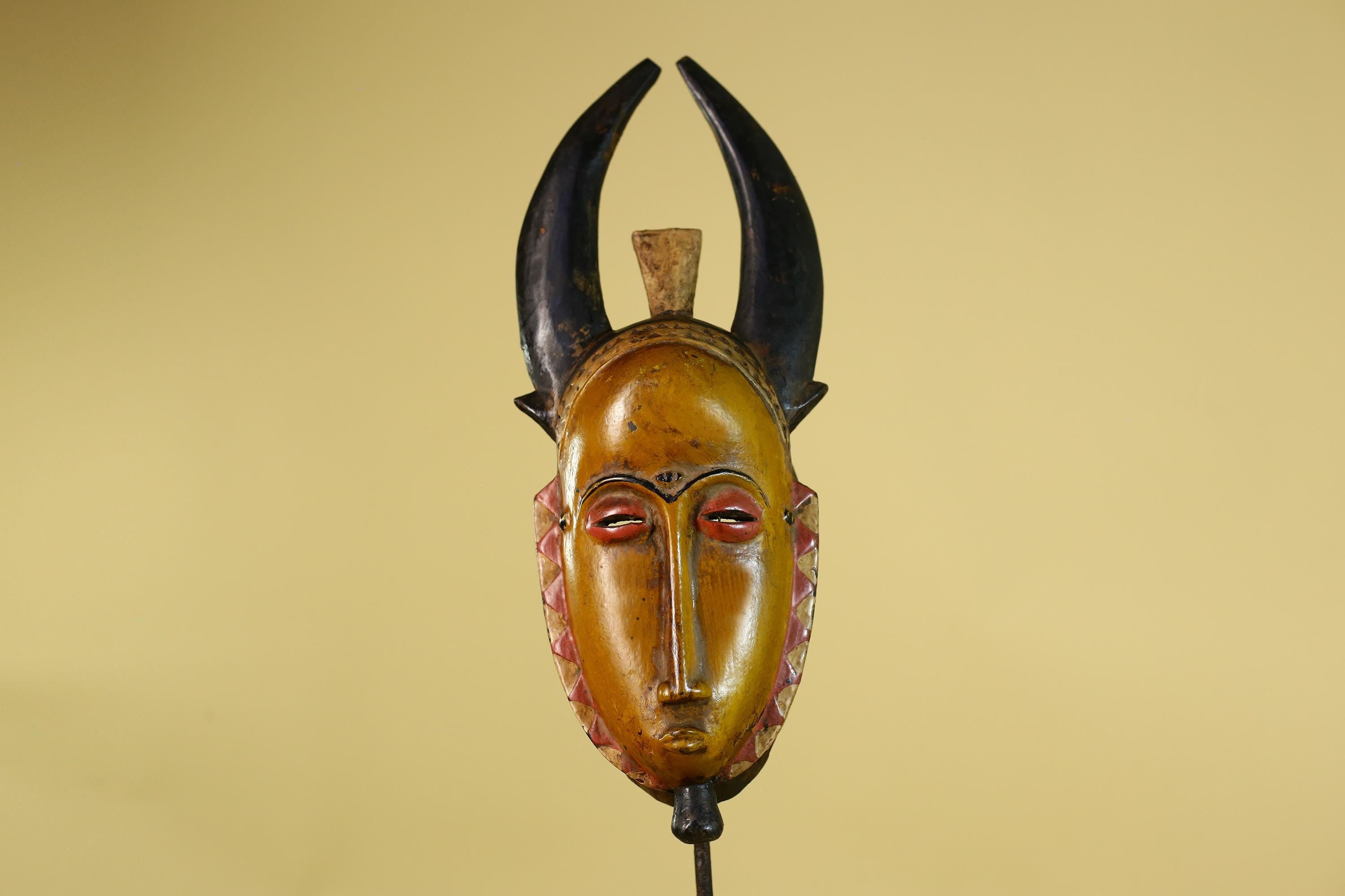 Baule African Mask Wooden Tribal Wall Art- Vintage African Art-G6158