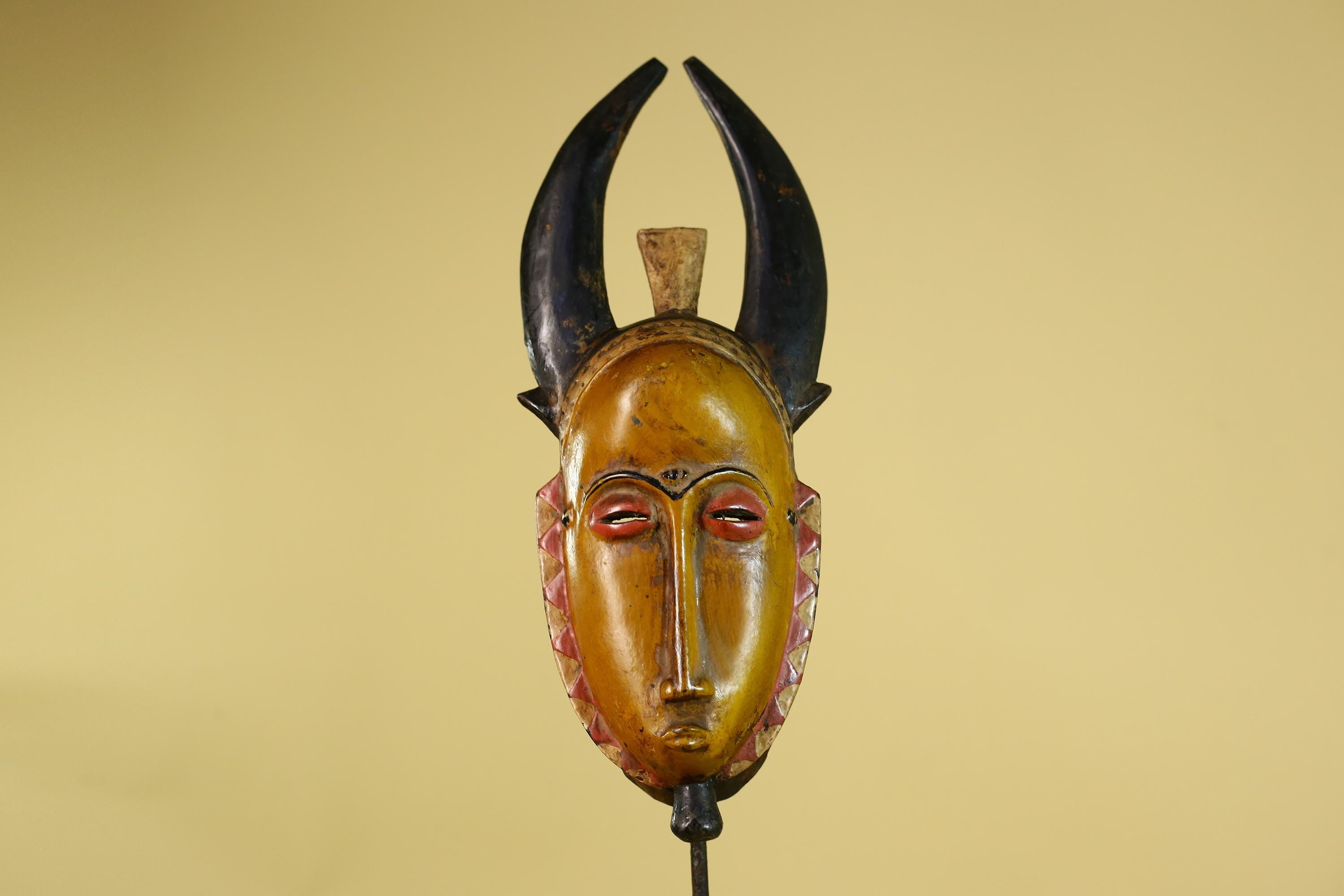 Baule African Mask Wooden Tribal Wall Art- Vintage African Art-G6158