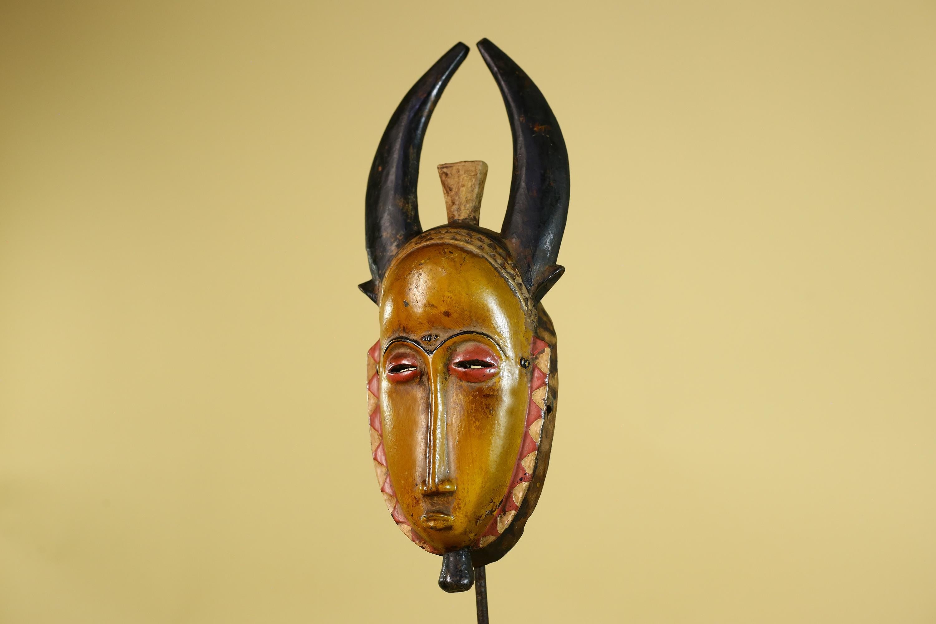 Baule African Mask Wooden Tribal Wall Art- Vintage African Art-G6158