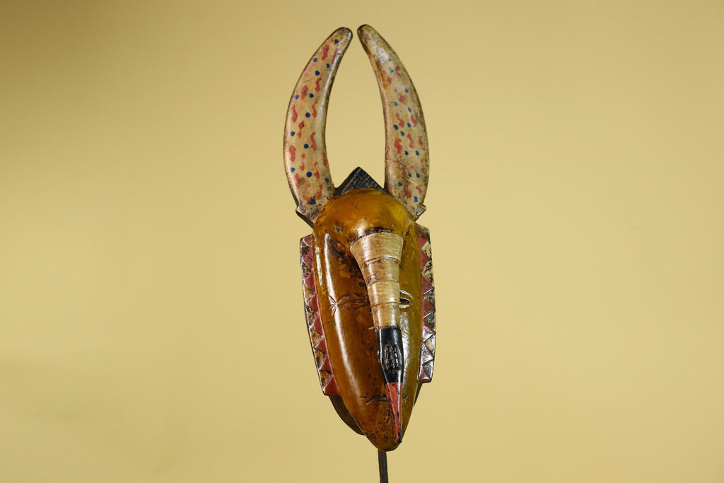 Baule African Mask Wooden Tribal Wall Art Vintage African Art-G6159