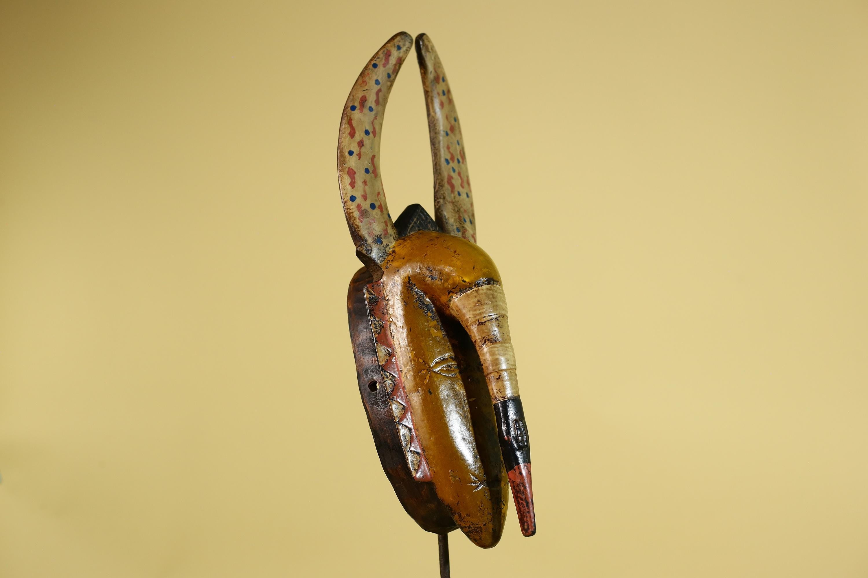 Baule African Mask Wooden Tribal Wall Art Vintage African Art-G6159