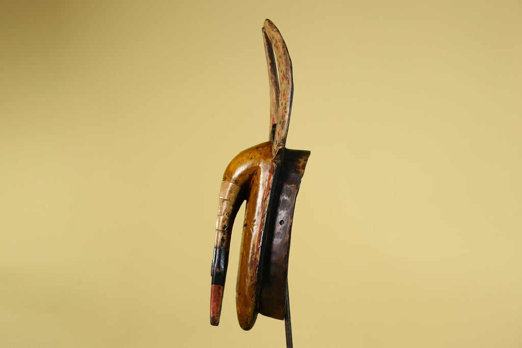 Baule African Mask Wooden Tribal Wall Art Vintage African Art-G6159
