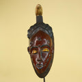 African Wooden Mask with Scarification – Baule Tribal Wall Art-G6162