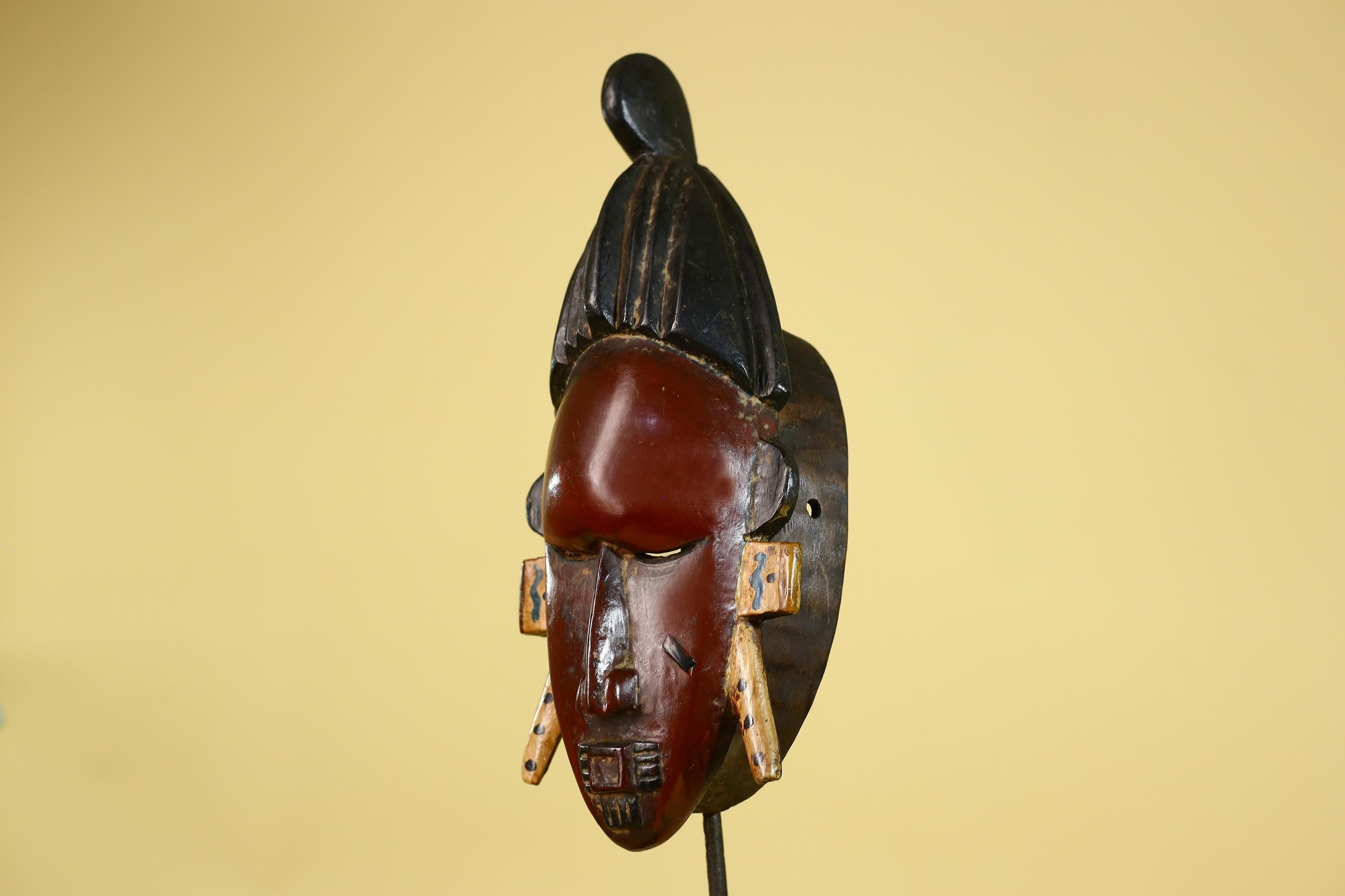 African Wooden Baule Mask – Tribal Wall Art, Côte d’Ivoire Tribal Art-G6163