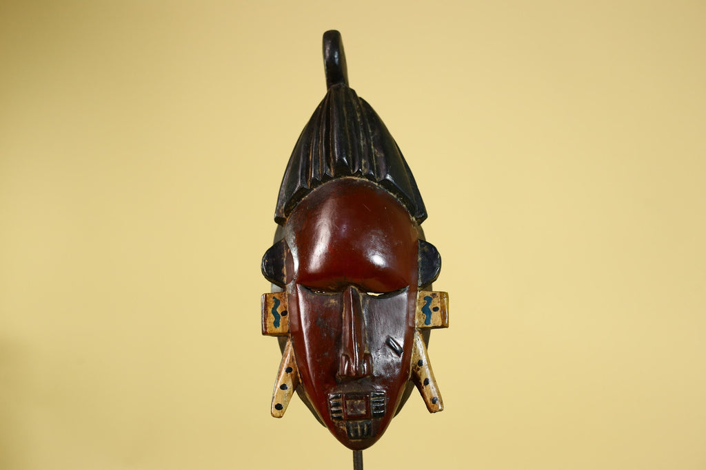African Wooden Baule Mask – Tribal Wall Art, Côte d’Ivoire Tribal Art-G6163