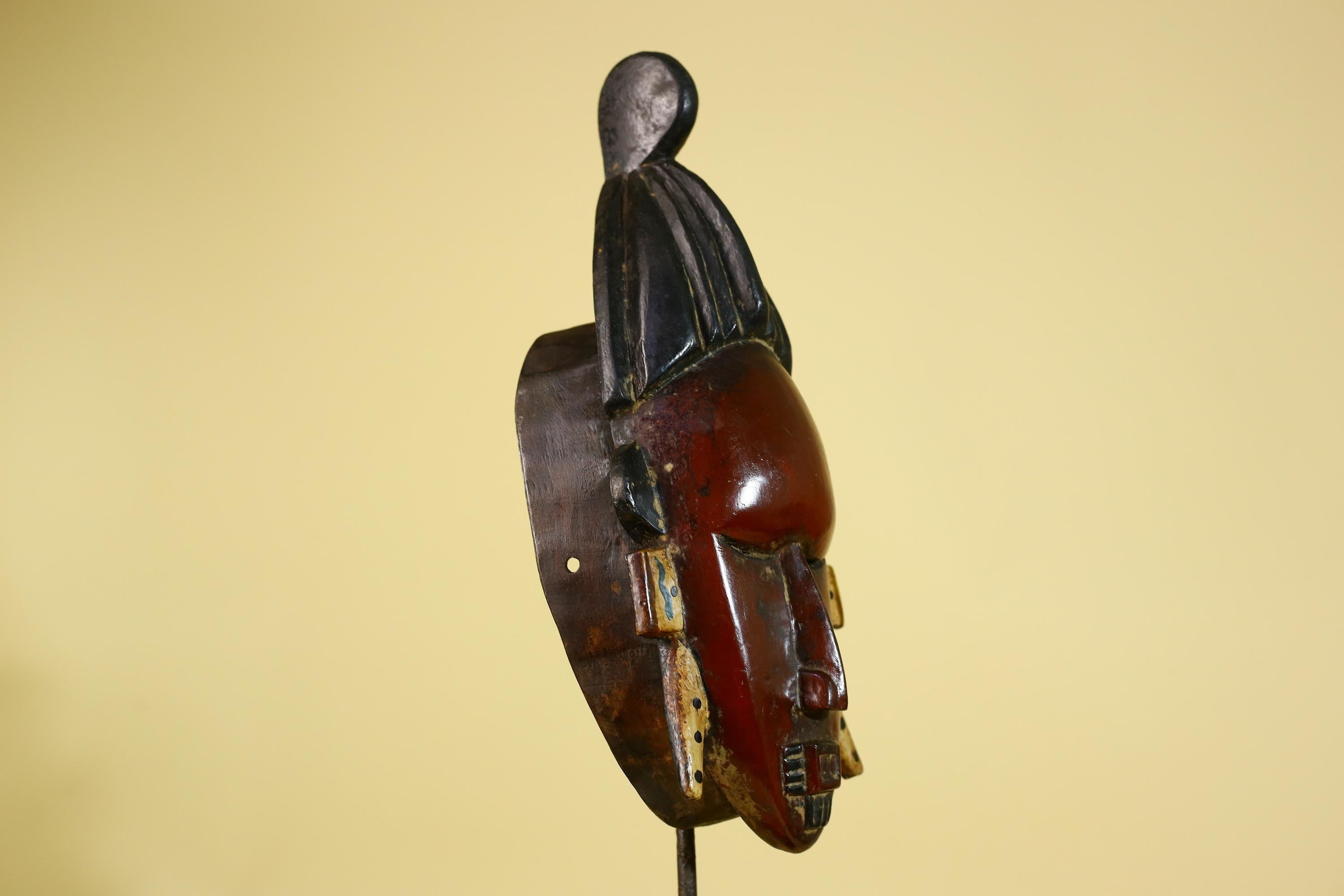 African Wooden Baule Mask – Tribal Wall Art, Côte d’Ivoire Tribal Art-G6163