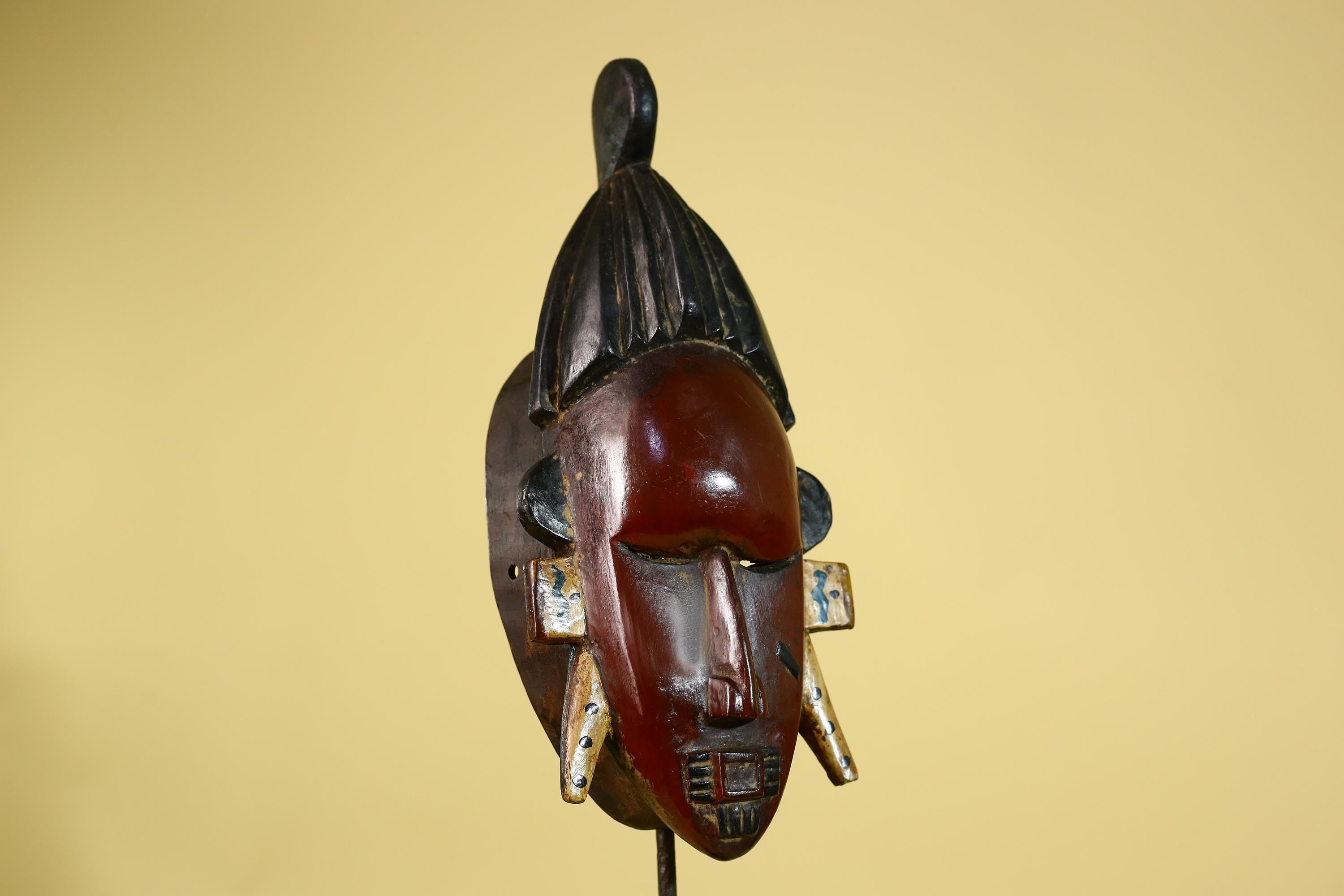 African Wooden Baule Mask – Tribal Wall Art, Côte d’Ivoire Tribal Art-G6163