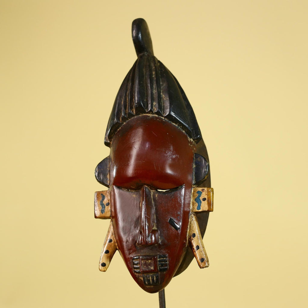 African Wooden Baule Mask – Tribal Wall Art, Côte d’Ivoire Tribal Art-G6163
