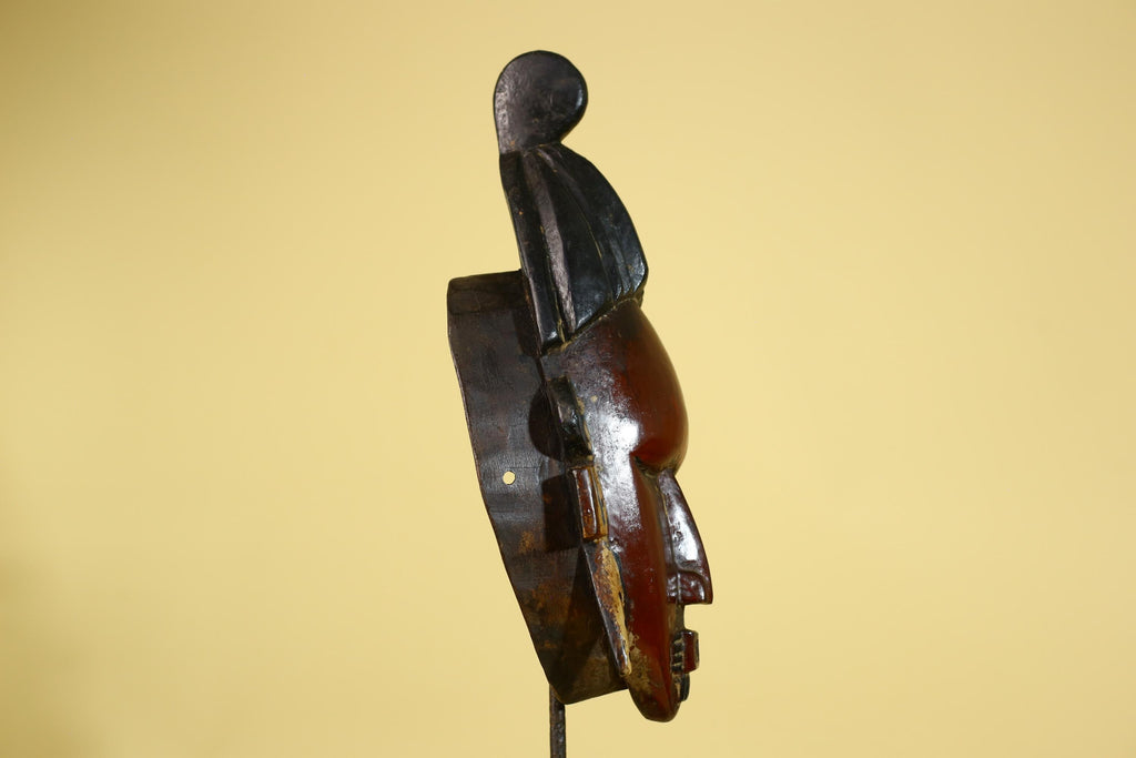 African Wooden Baule Mask – Tribal Wall Art, Côte d’Ivoire Tribal Art-G6163