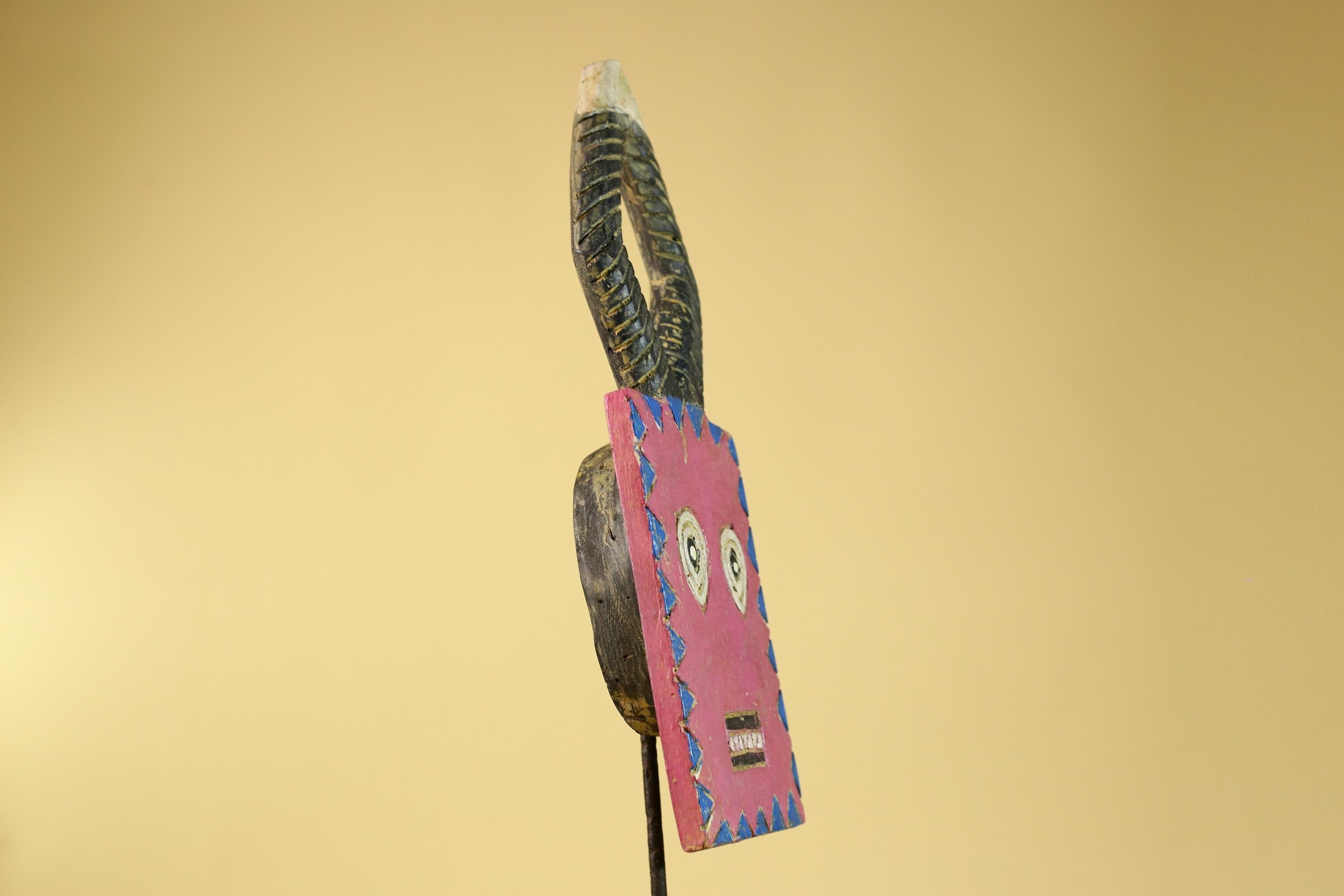 African Bwa Mask Painted Wood Tribal Handmade Vintage African Art-G6247