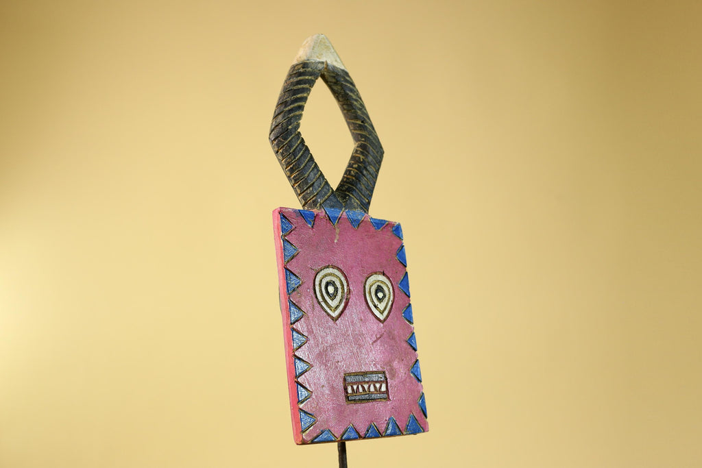 African Bwa Mask Painted Wood Tribal Handmade Vintage African Art-G6247