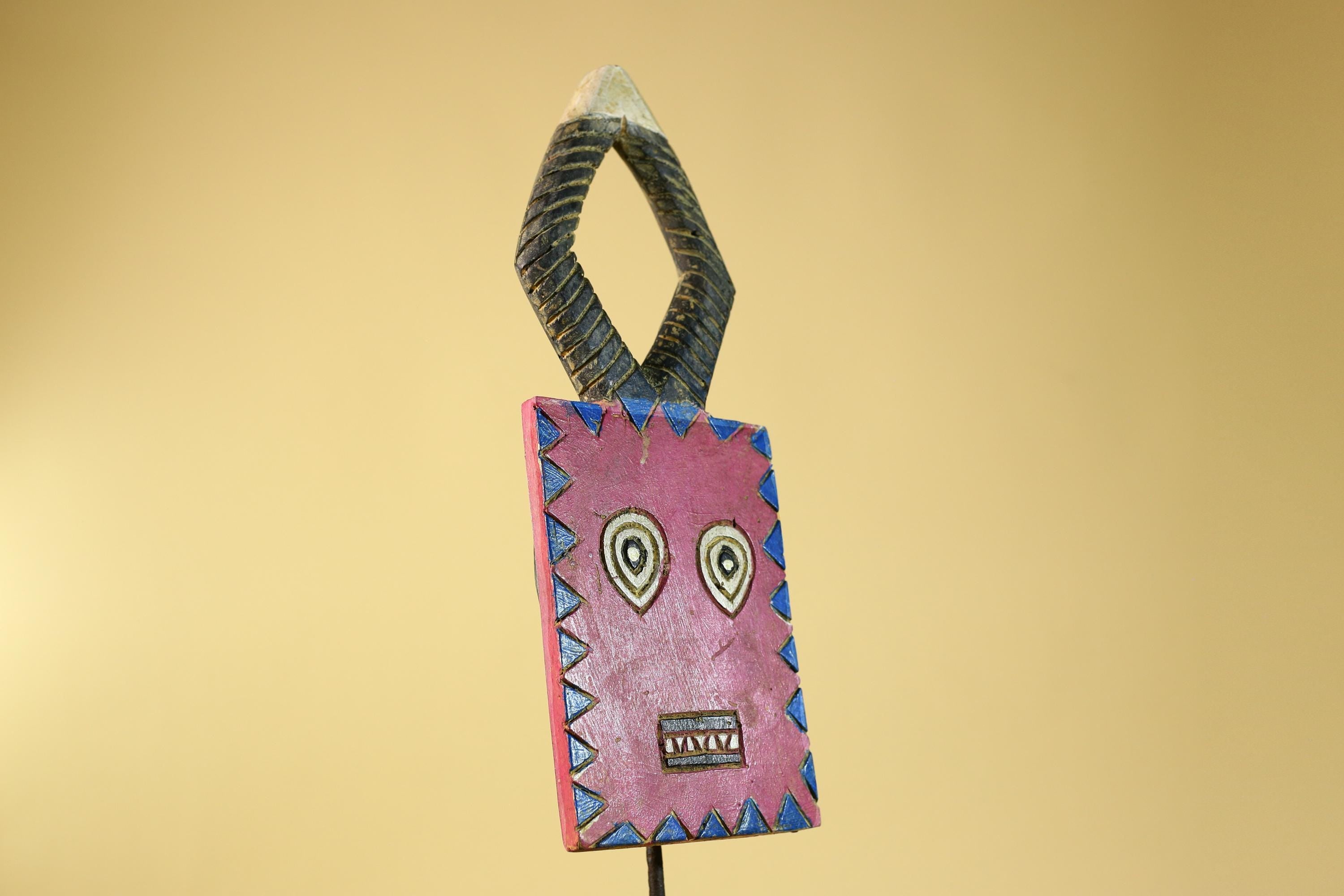 African Bwa Mask Painted Wood Tribal Handmade Vintage African Art-G6247