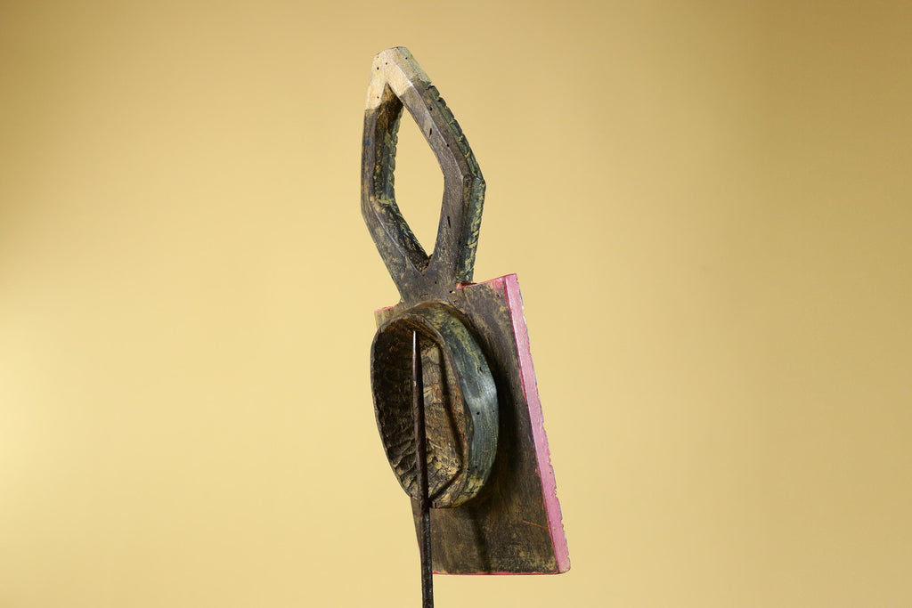 African Bwa Mask Painted Wood Tribal Handmade Vintage African Art-G6247