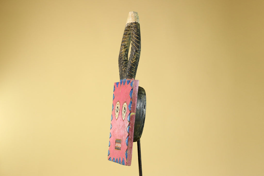 African Bwa Mask Painted Wood Tribal Handmade Vintage African Art-G6247