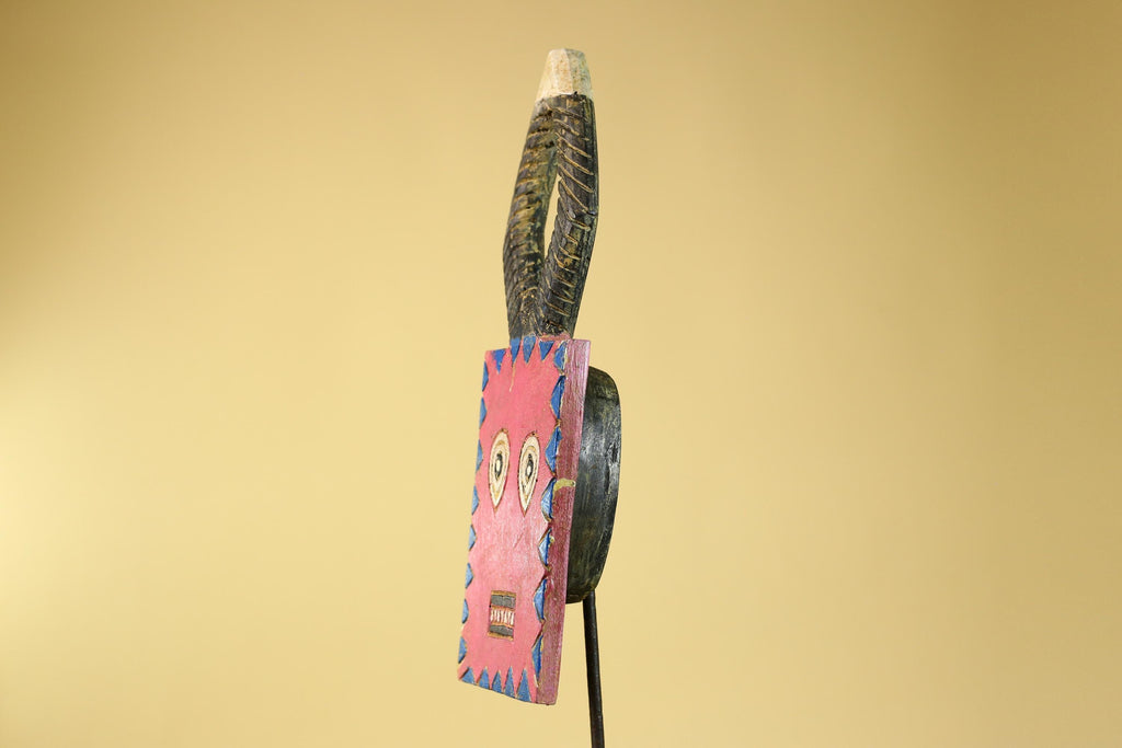 African Bwa Mask Painted Wood Tribal Handmade Vintage African Art-G6247