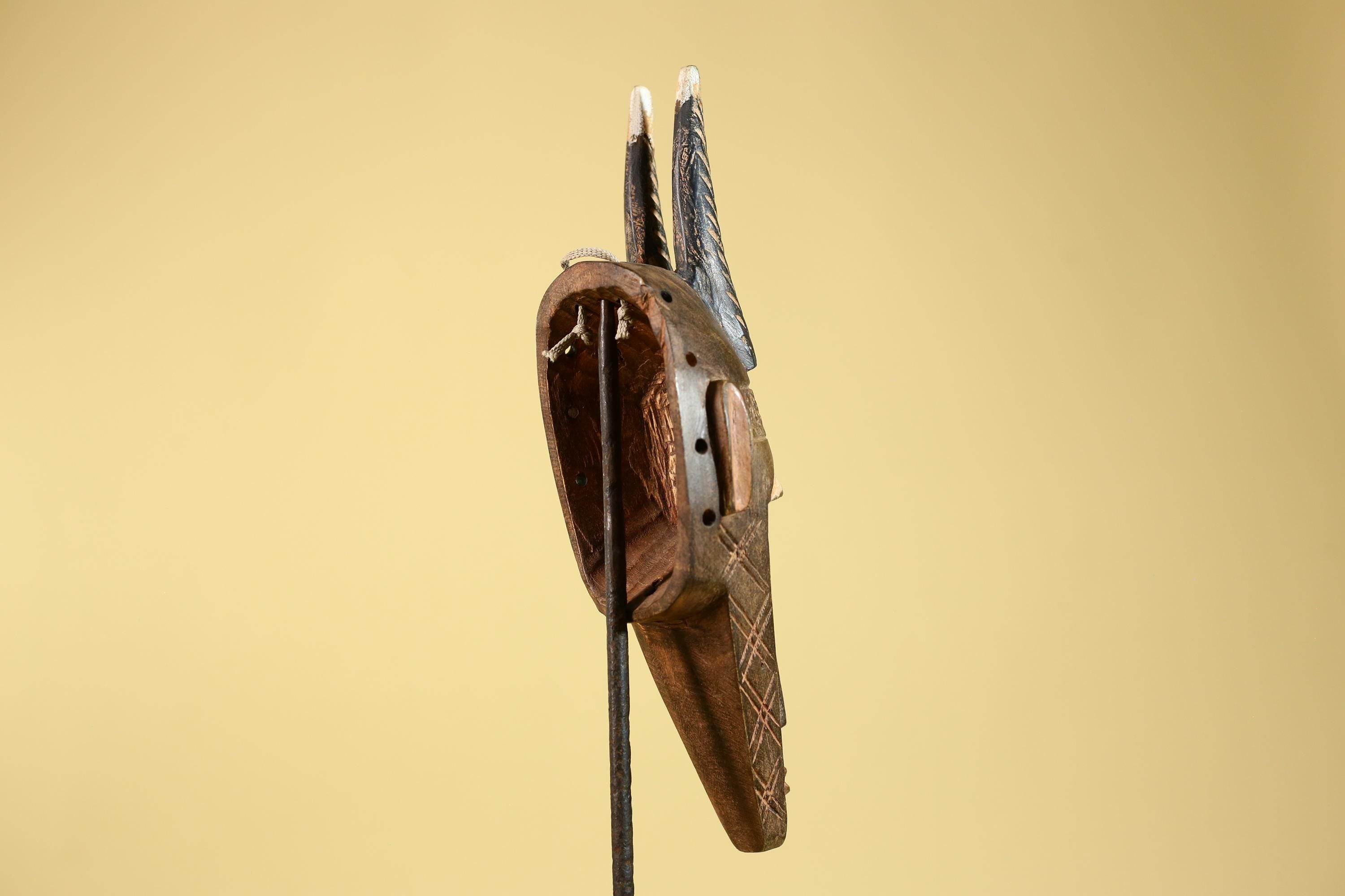 African Mask Bambara Hand Carved Wood Tribal Antelope African Art-G6251