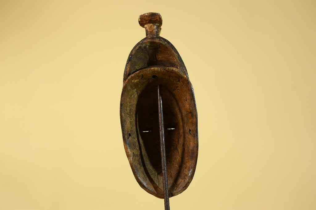 Baule African Mask – Hand Carved Wooden Tribal Art, Vintage African Wall Art-G6167