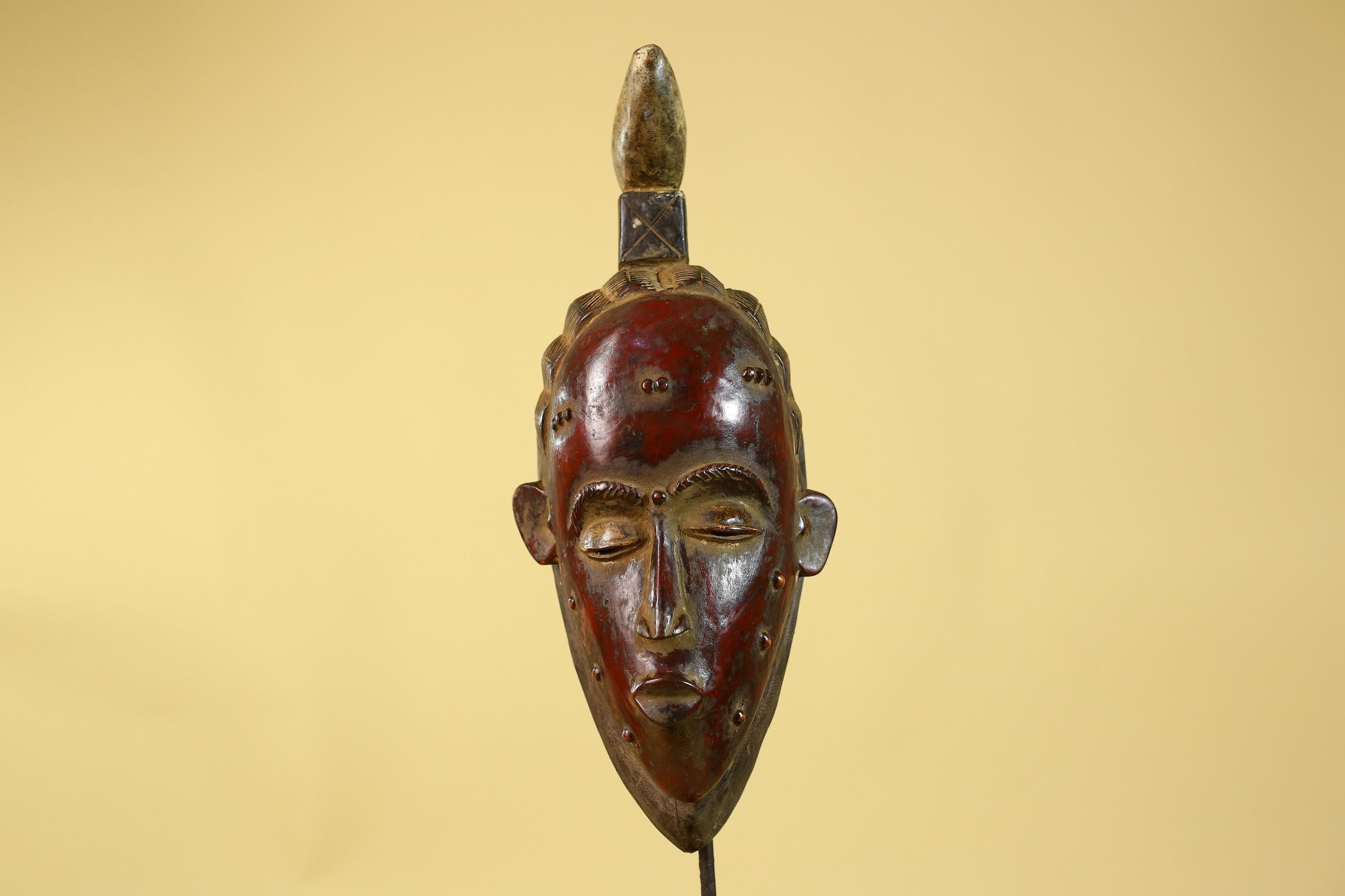 Baule African Mask Hand Carved Wooden Tribal Art Vintage Wall Decor-G6168