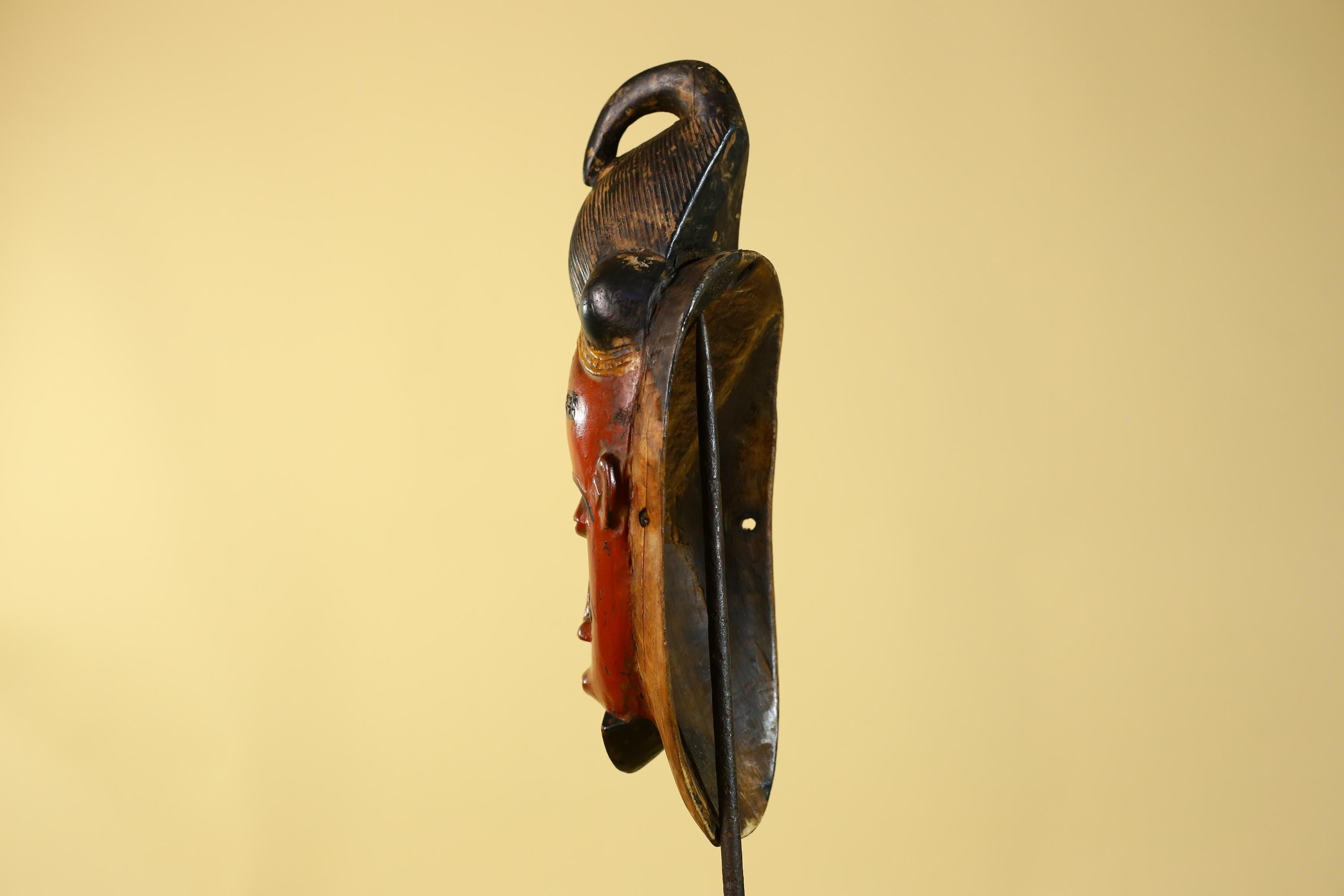 Hand Carved Wooden, Baule African Mask Tribal Art, Vintage African Wall Art-G6169