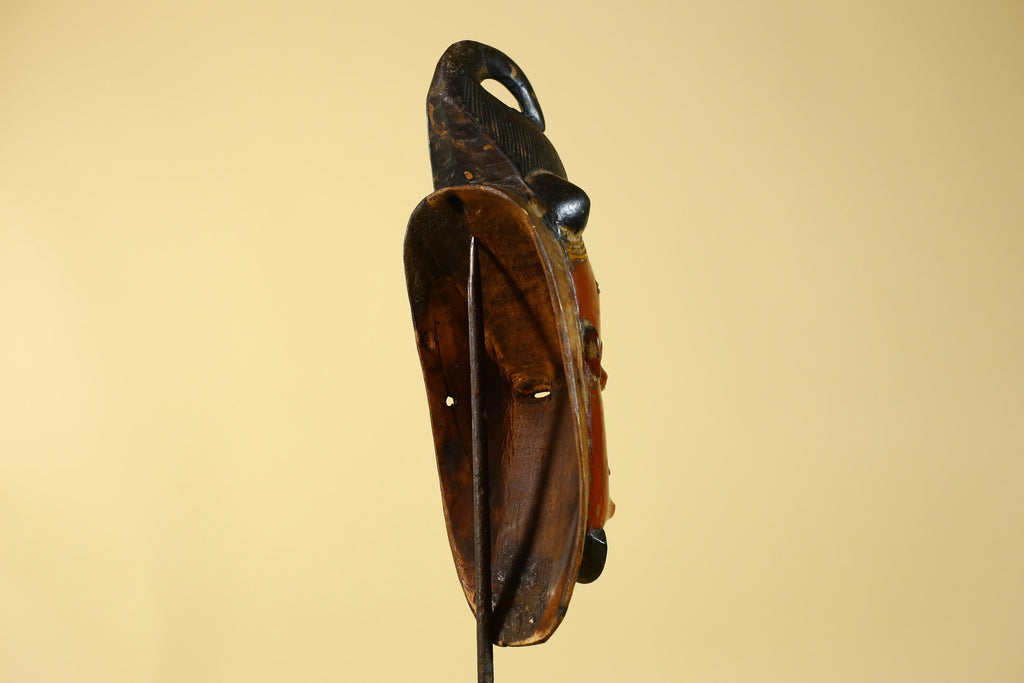 Hand Carved Wooden, Baule African Mask Tribal Art, Vintage African Wall Art-G6169