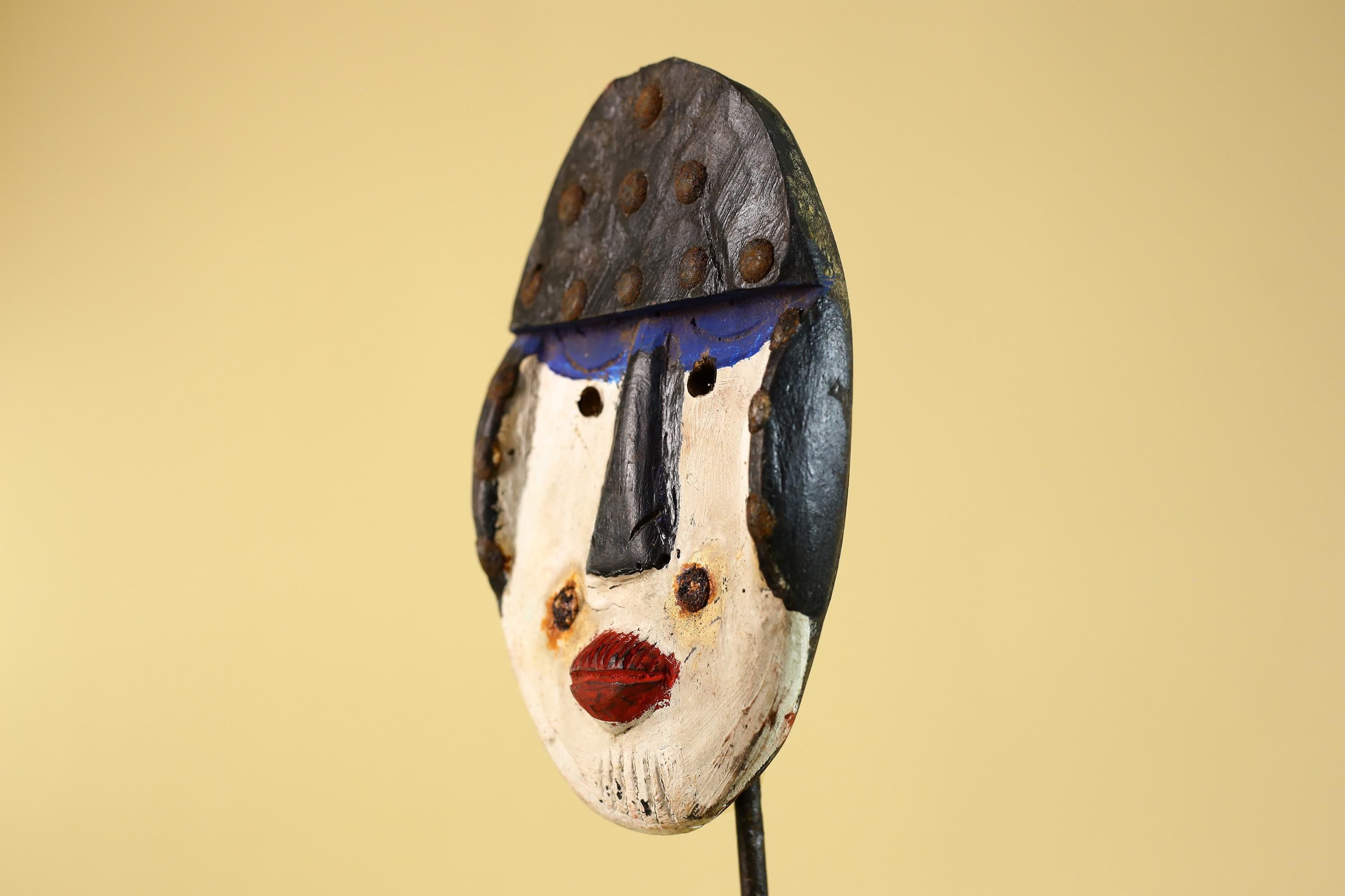 African Tribal Mask Hand Carved Wood Vintage African Art Decor-G6254
