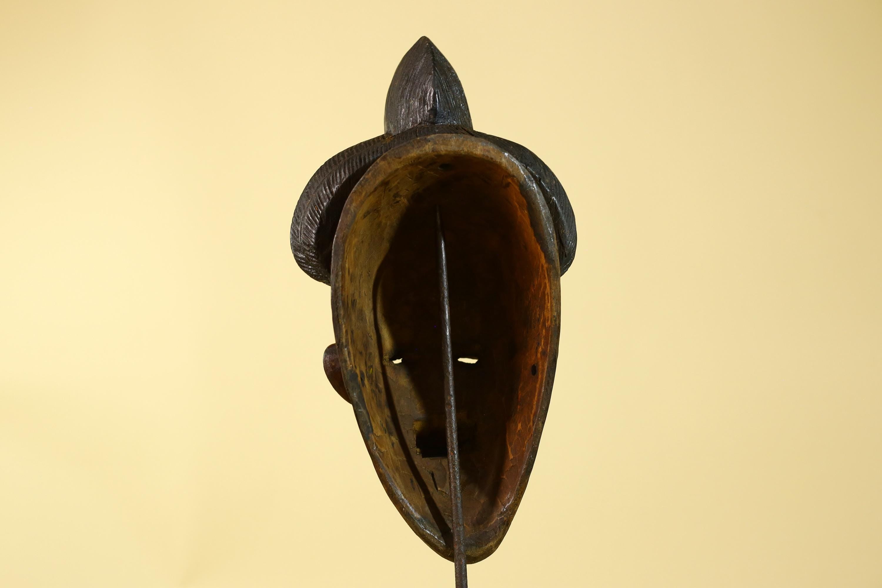 African Mask Hand Carved Wooden- Baule Tribal Art Vintage African Wall Art-G6170