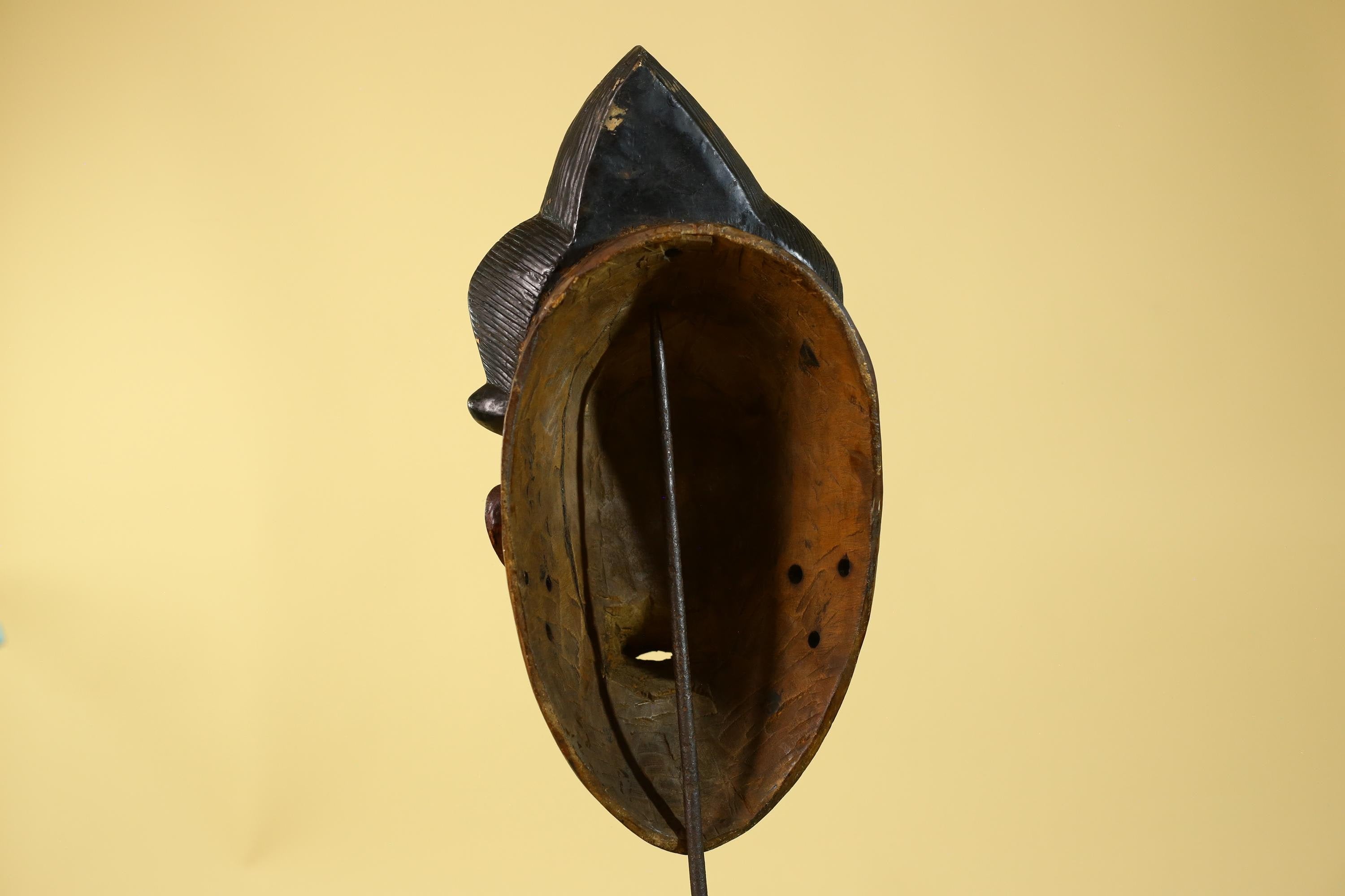 Large Baule African Mask, Hand Carved Wooden Tribal Wall Art-G6175