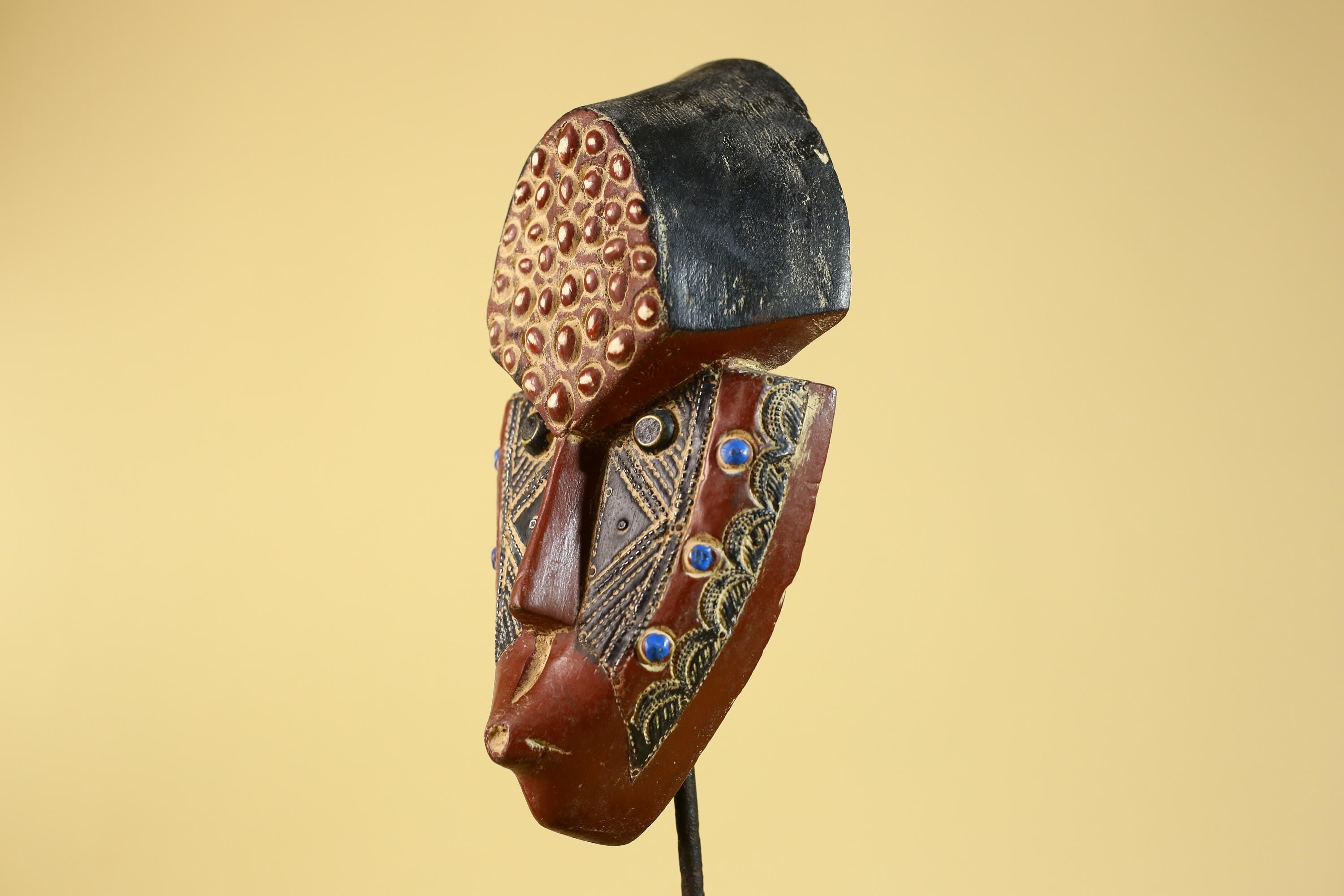 African Mask Hand Carved Wood Tribal Art Vintage African Decor-G6255