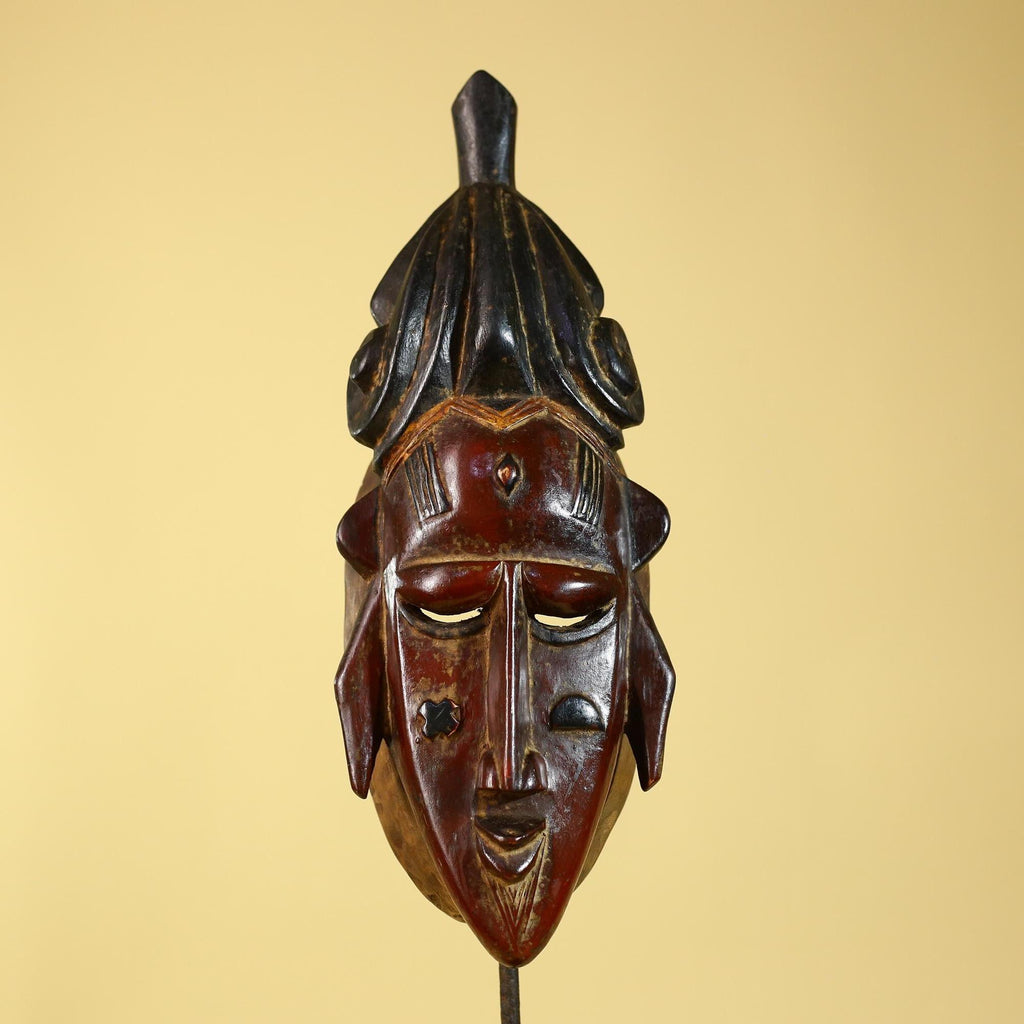 African Mask Baule Style Wooden Tribal Wall Art Handmade-G6176