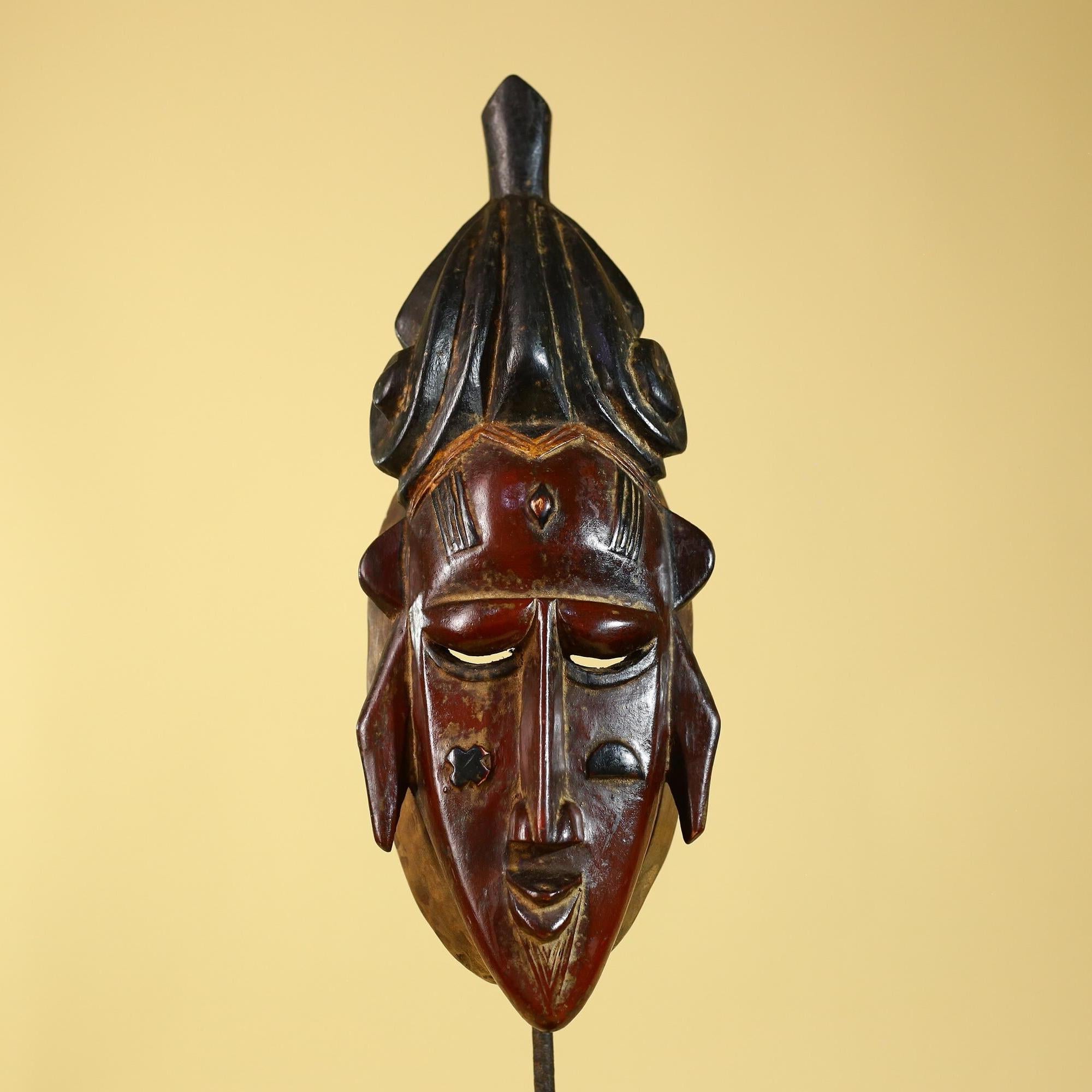 African Mask Baule Style Wooden Tribal Wall Art Handmade-G6176