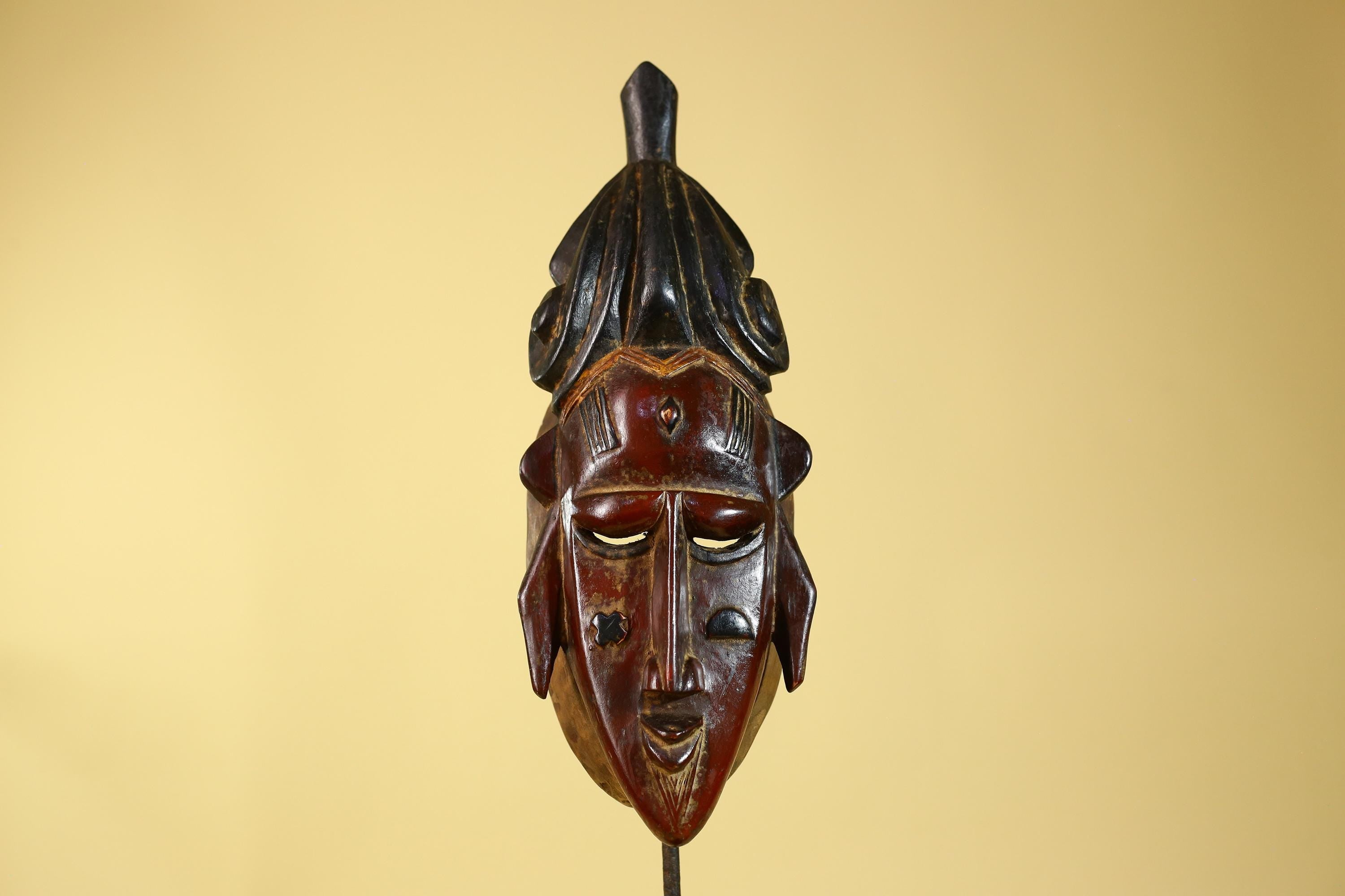 African Mask Baule Style Wooden Tribal Wall Art Handmade-G6176