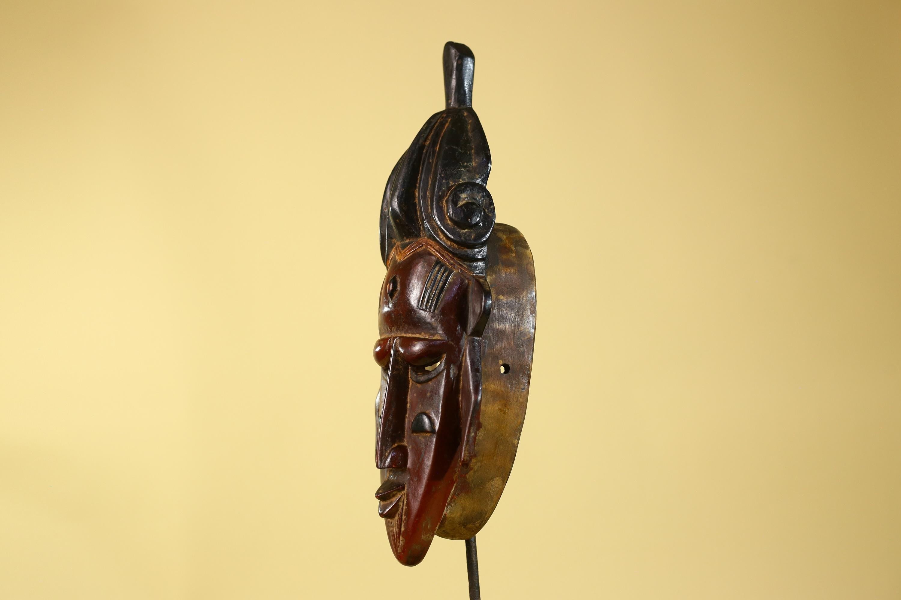 African Mask Baule Style Wooden Tribal Wall Art Handmade-G6176